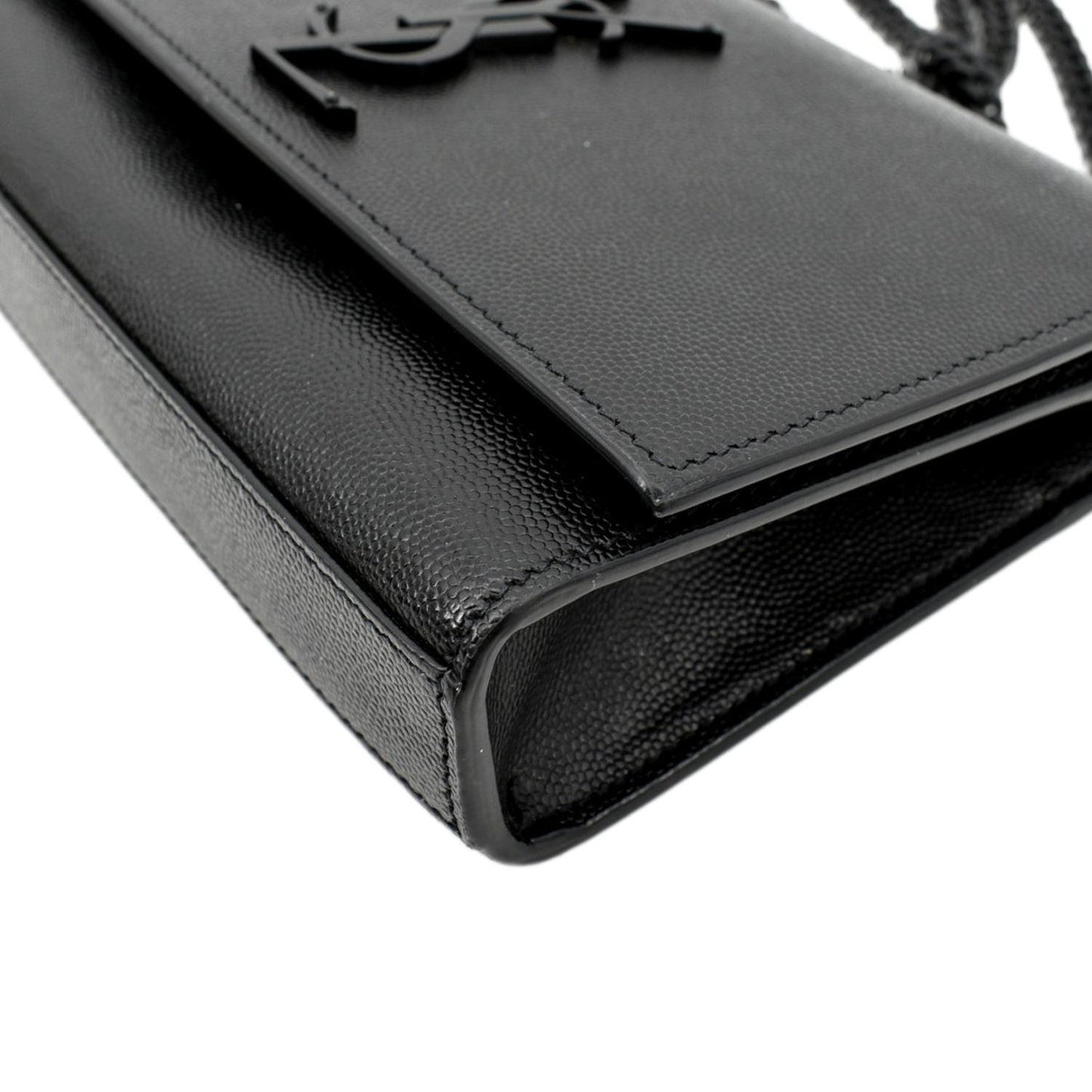 YVES SAINT LAURENT Kate Leather Chain Clutch Crossbody Bag Black