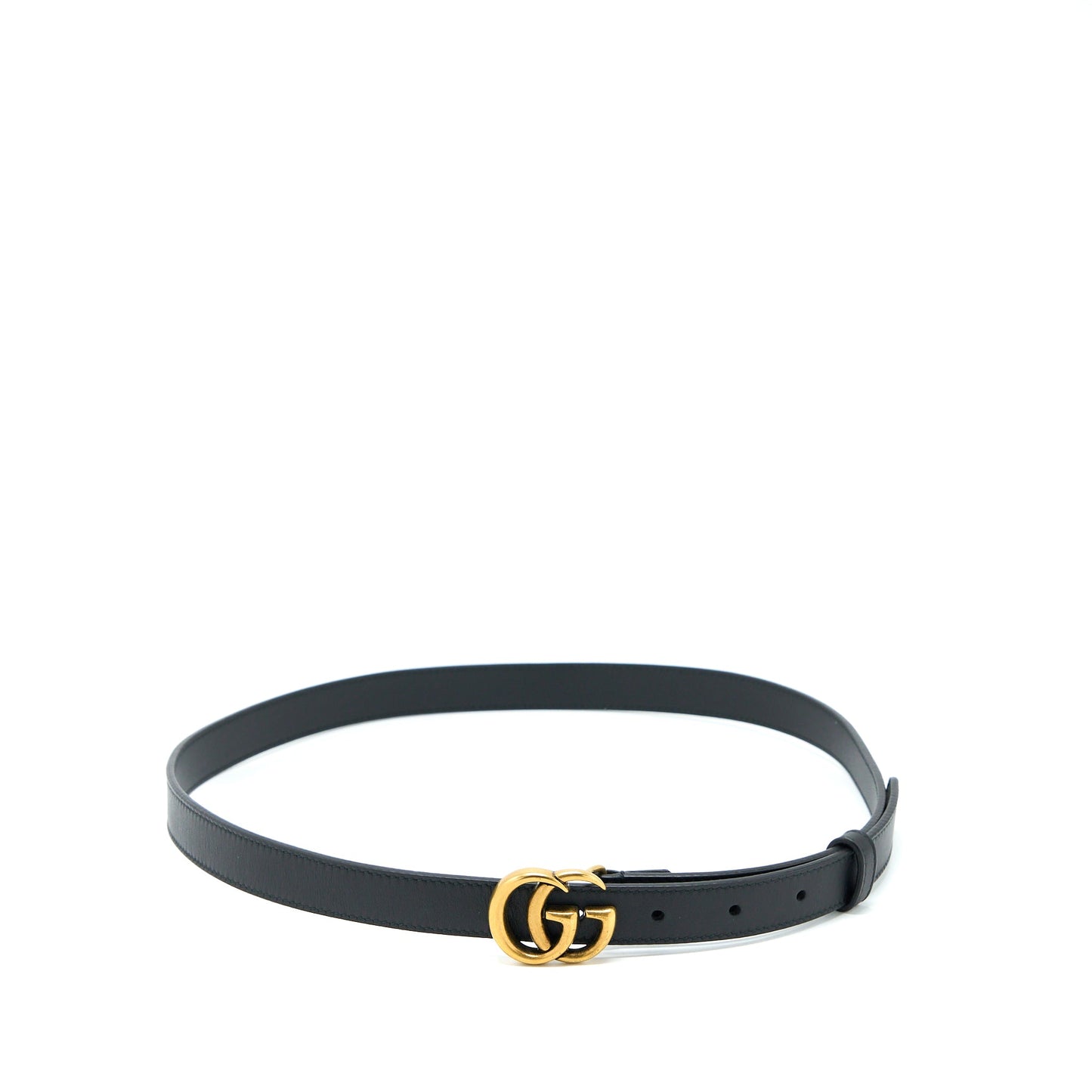 Gucci Size 85 GG 2cm Leather Belt Double G Buckle