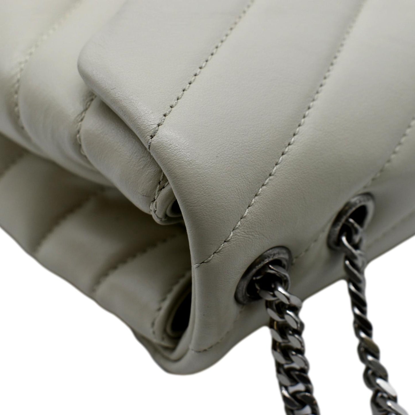 YVES SAINT LAURENT Loulou Toy Quilted Leather Crossbody Bag Ivory