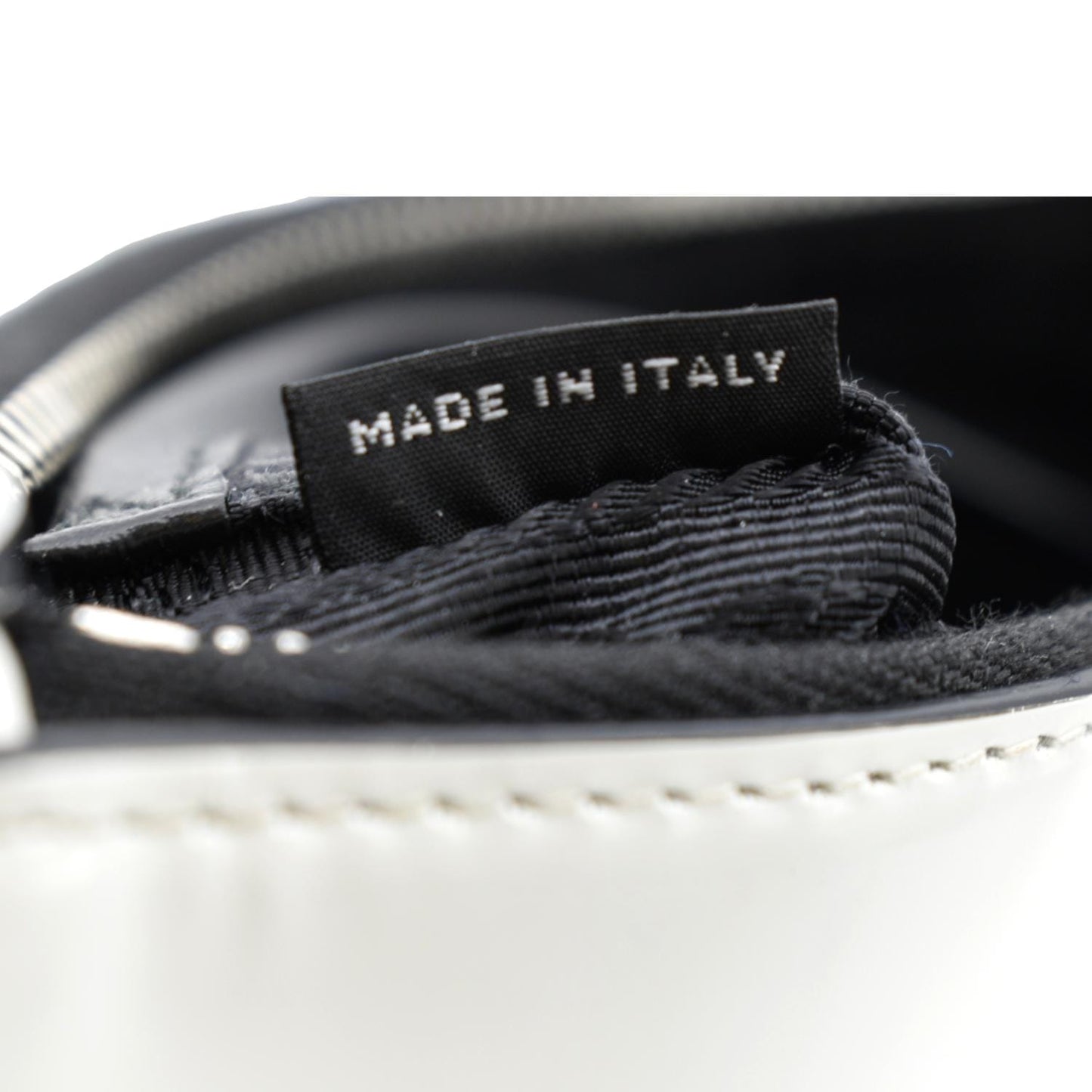 PRADA Brushed Leather Shoulder Bag White