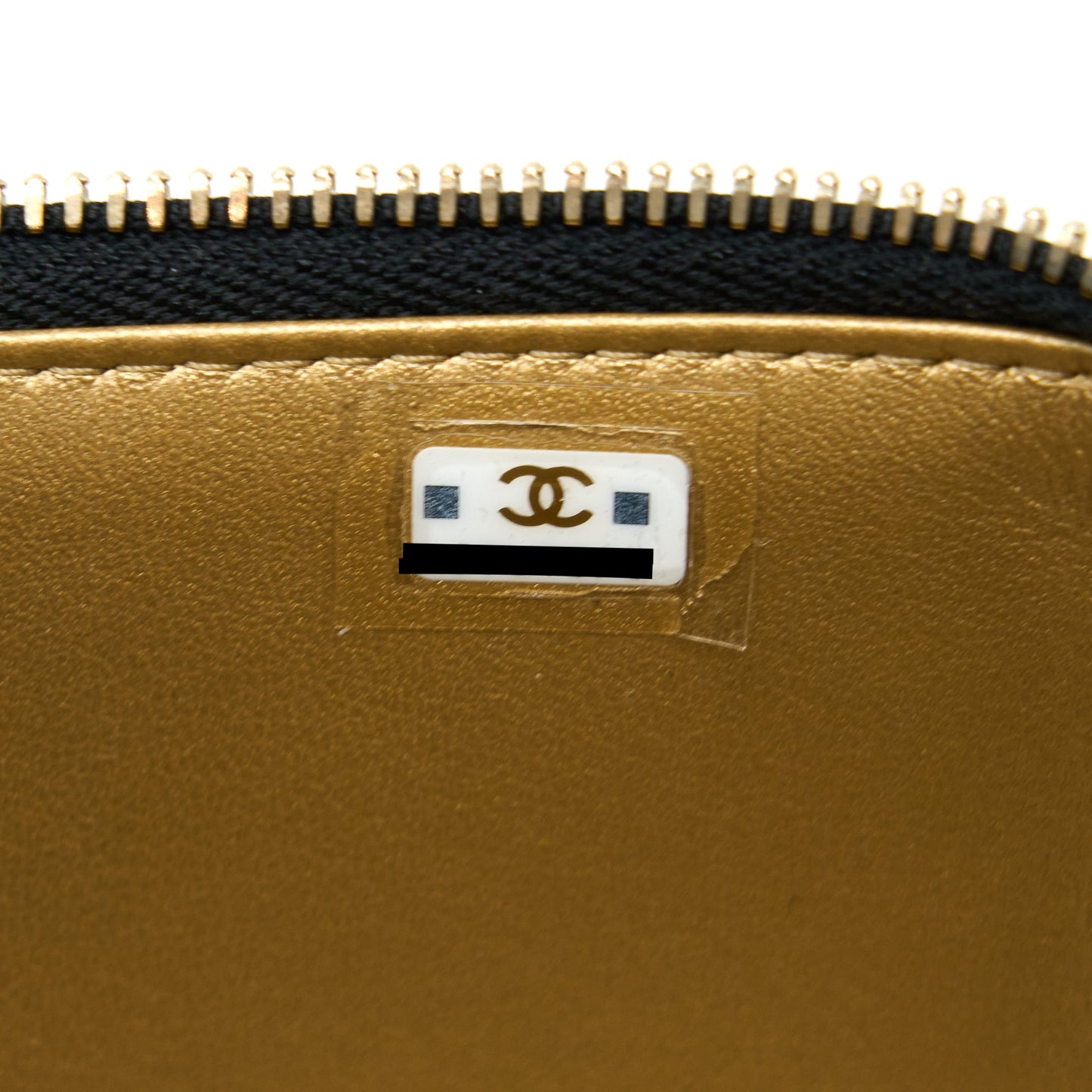Chanel 22A Pearl Crush Long Vanity With Chain Lambskin Black