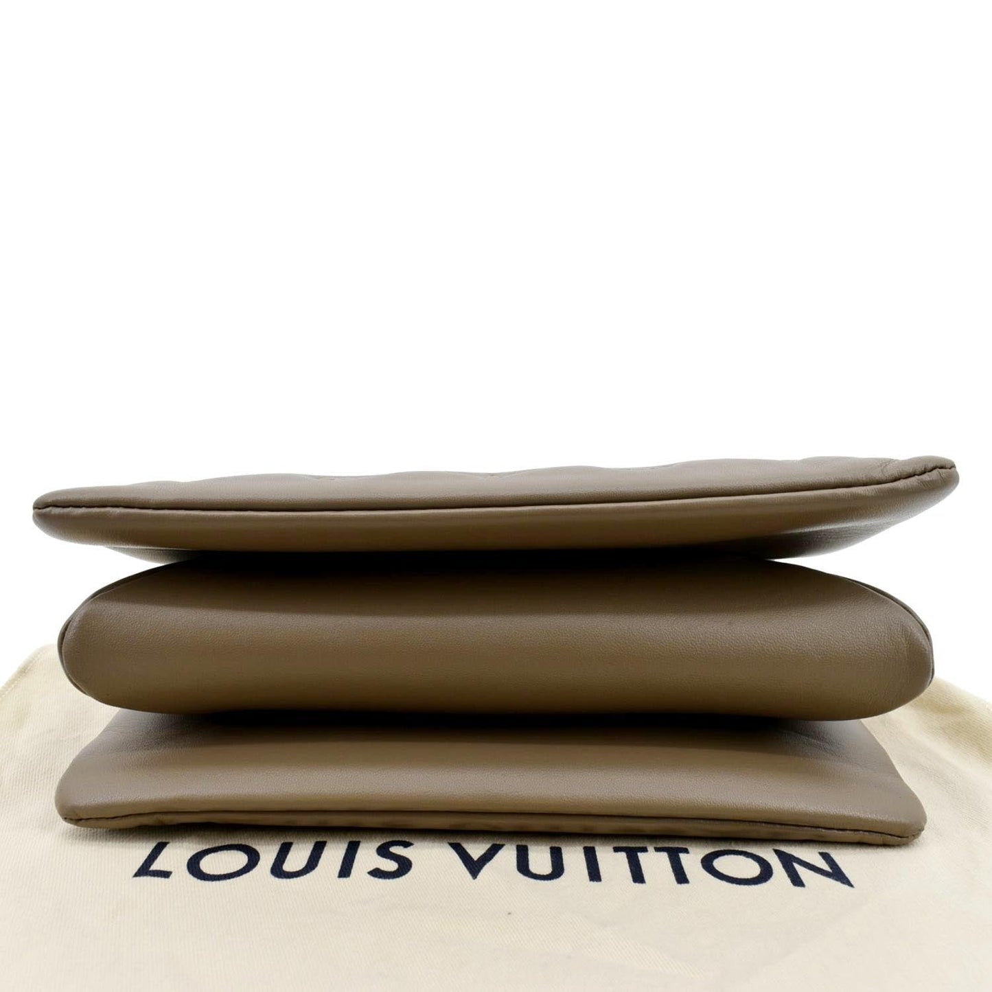 LOUIS VUITTON Coussin MM Monogram Embossed Shoulder Bag Taupe