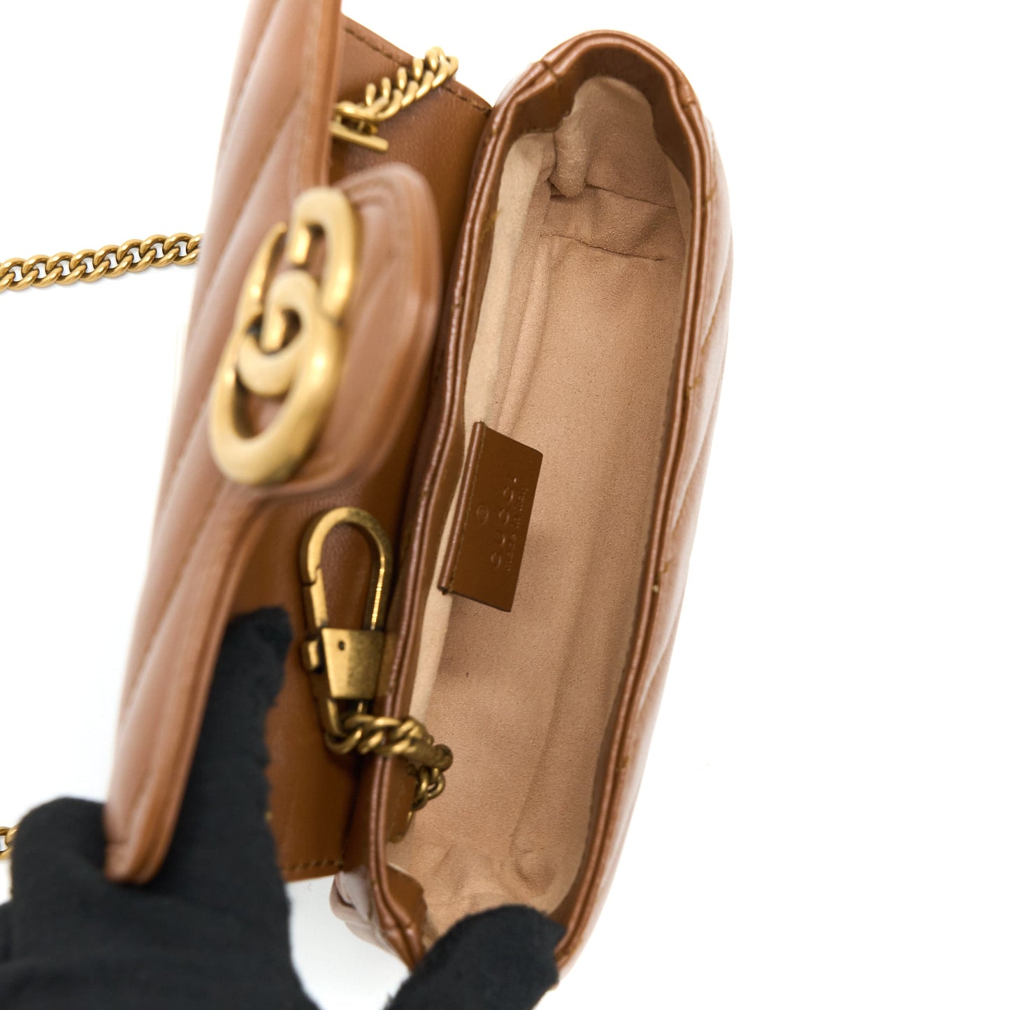 Gucci GG Marmont Super Mini Calfskin Caramel