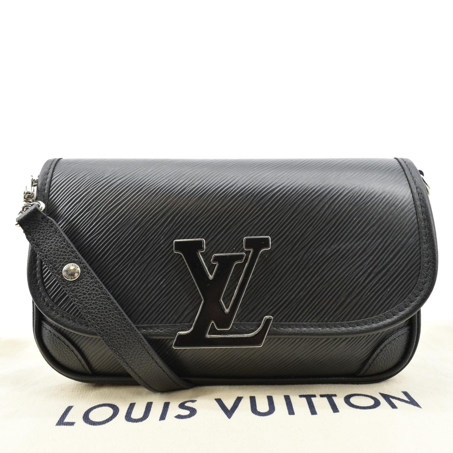 LOUIS VUITTON Buci Epi Grained Leather Shoulder Bag Black