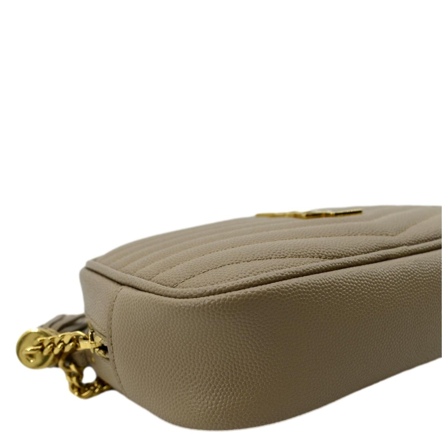 YVES SAINT LAURENT Mini Lou Grain De Poudre Camera Bag Beige