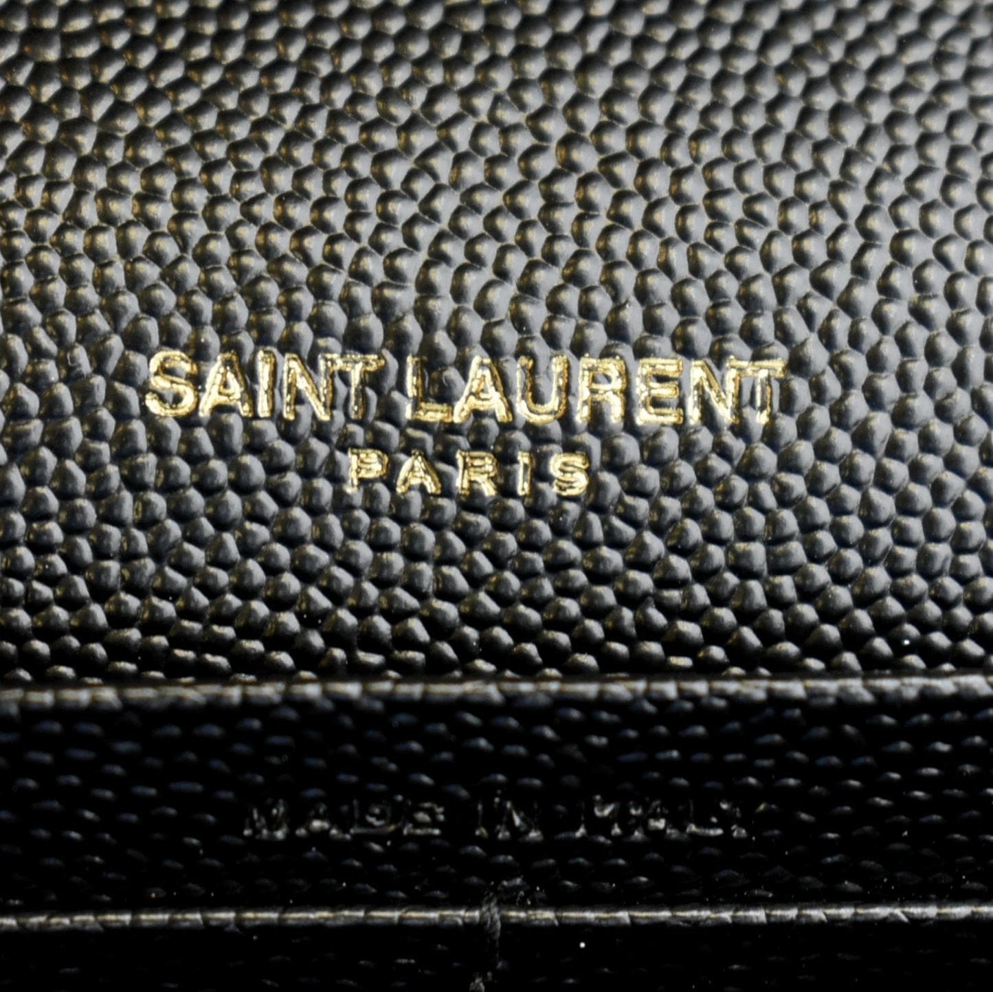YVES SAINT LAURENT Cassandre Matelasse Chain Wallet Crossbody Bag Black