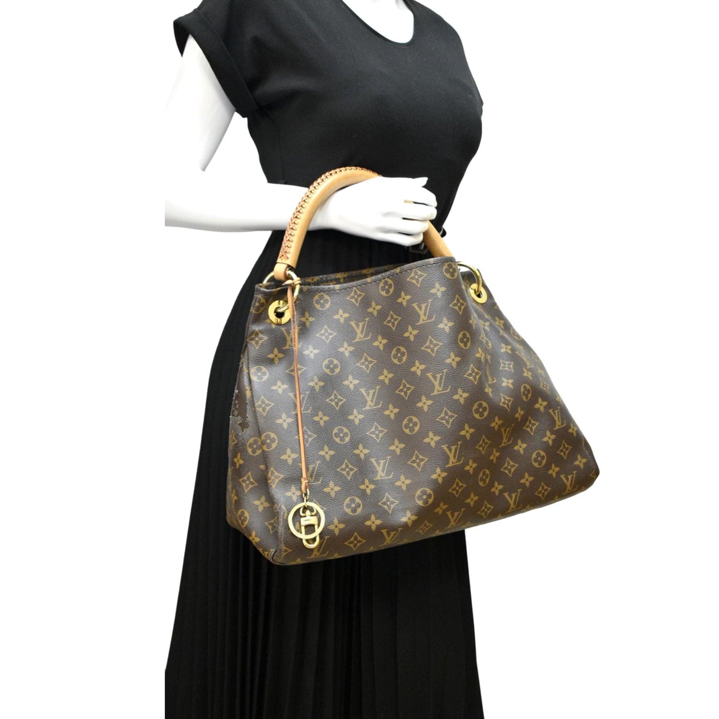 LOUIS VUITTON Artsy MM Monogram Canvas Hobo Bag Brown