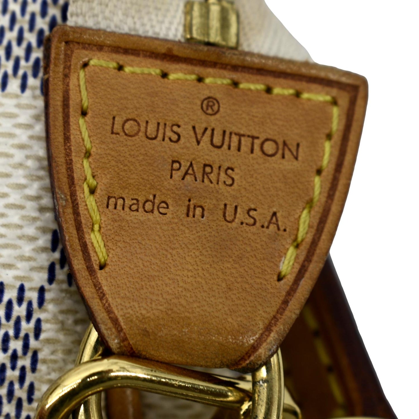 LOUIS VUITTON Pochette Eva Damier Azur Crossbody Clutch Bag White