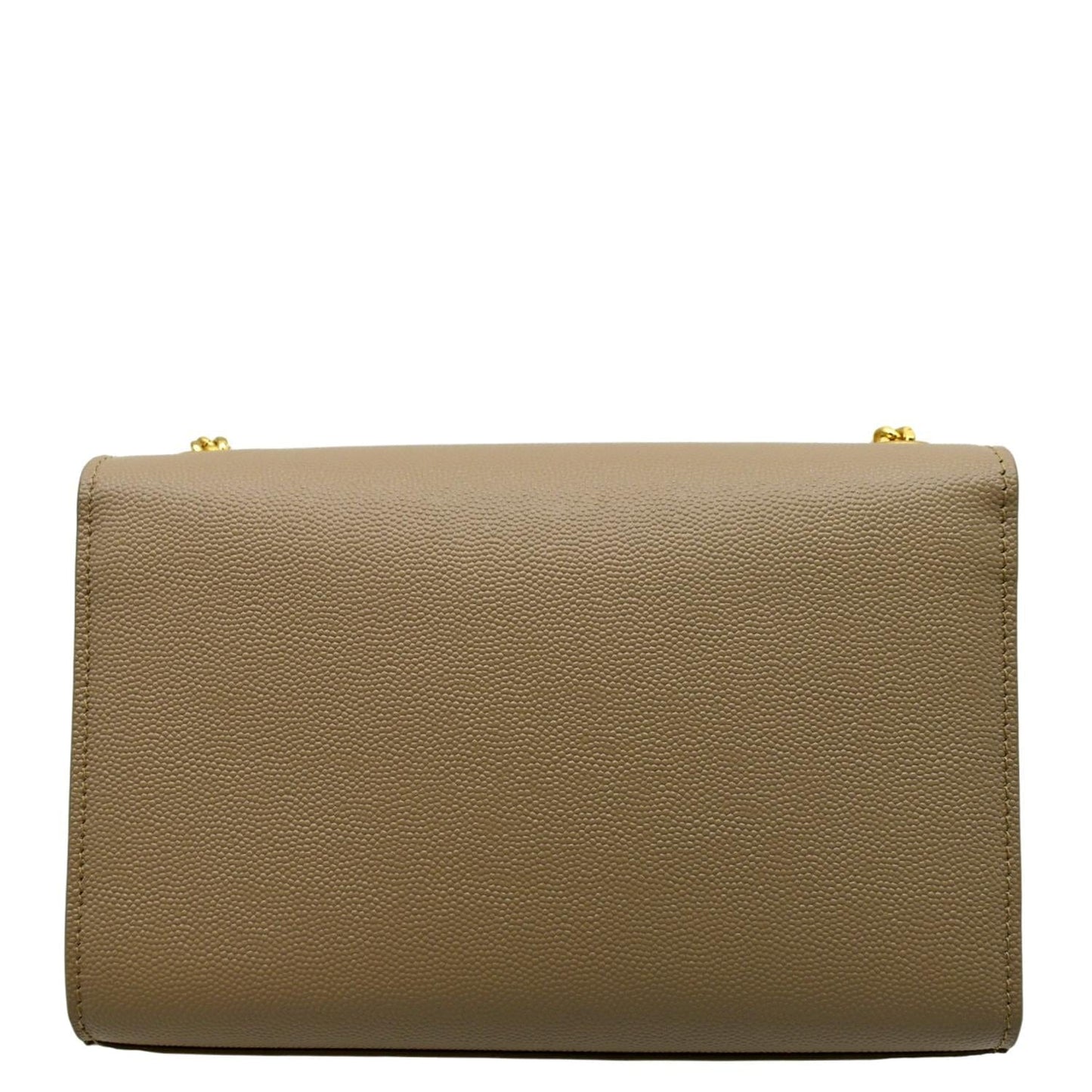 YVES SAINT LAURENT Kate Leather Chain Clutch Crossbody Bag Beige