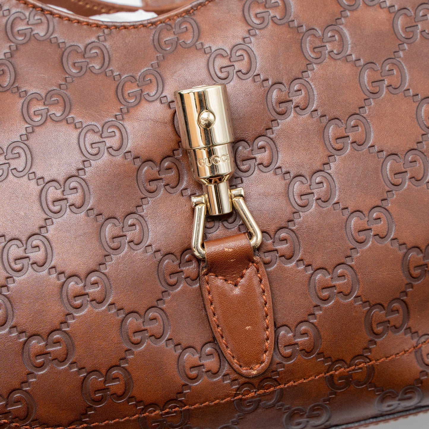 Gucci Vintage Jackie Bag GG Supreme Calfskin Brown