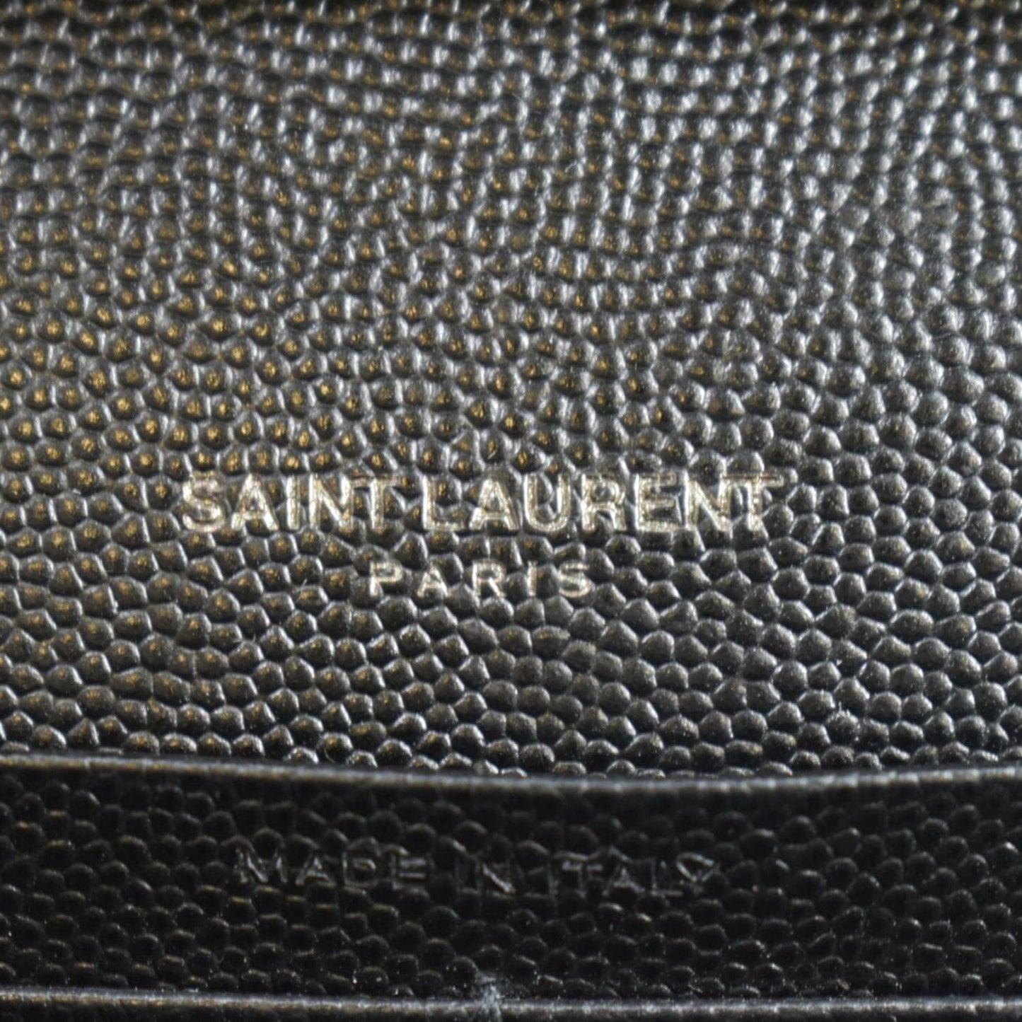 YVES SAINT LAURENT Cassandre Chain Wallet Leather Crossbody Bag Black