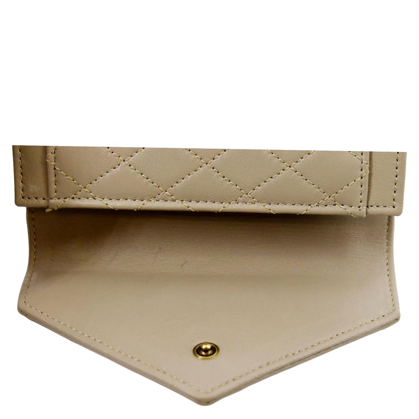 YVES SAINT LAURENT Gaby Small Envelope Quilted Leather Wallet Beige