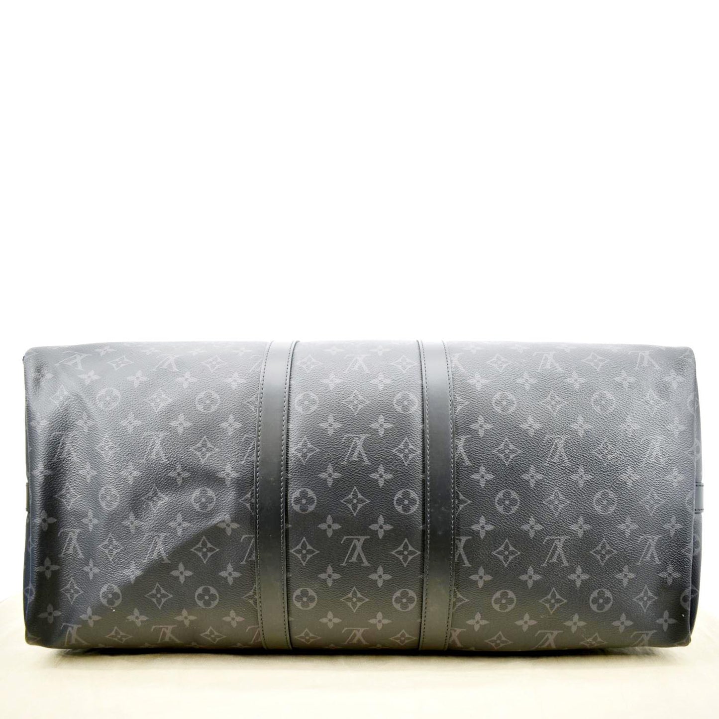 LOUIS VUITTON Keepall 55 Bandouliere Monogram Eclipse Travel Bag Black