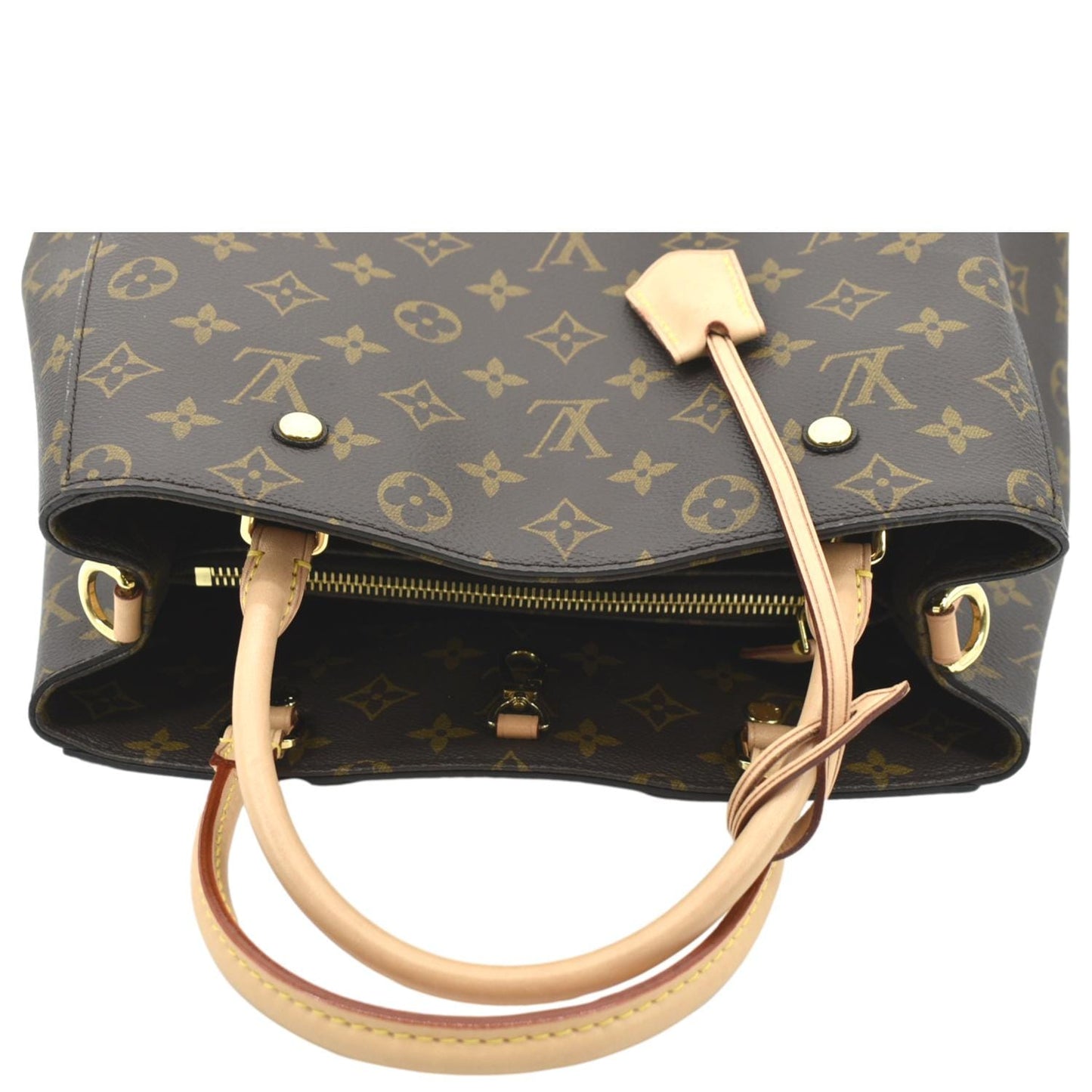 LOUIS VUITTON Montaigne MM Monogram Canvas Shoulder Bag Brown