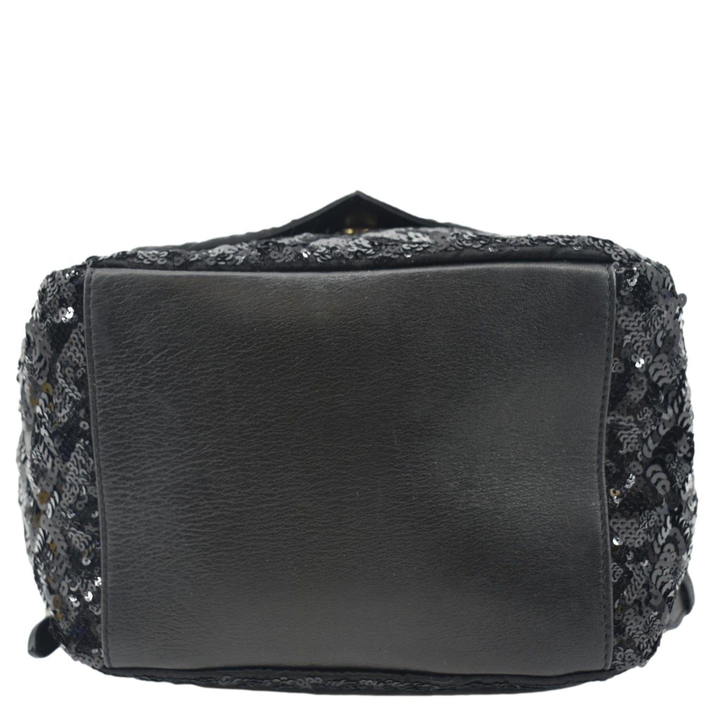 YVES SAINT LAURENT Sequin Leather Backpack Bag Black