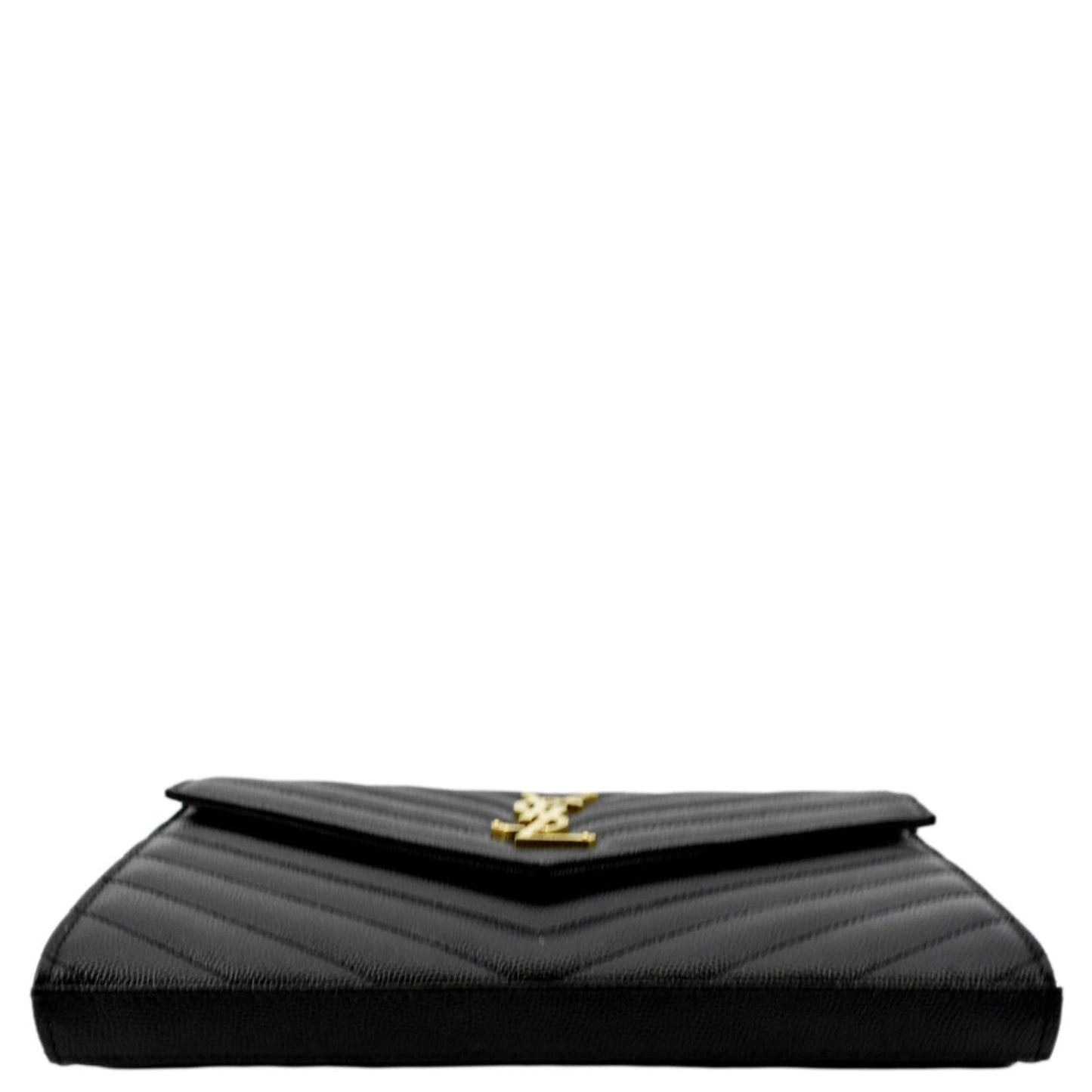 YVES SAINT LAURENT Cassandre Matelasse Chain Wallet Crossbody Bag Black