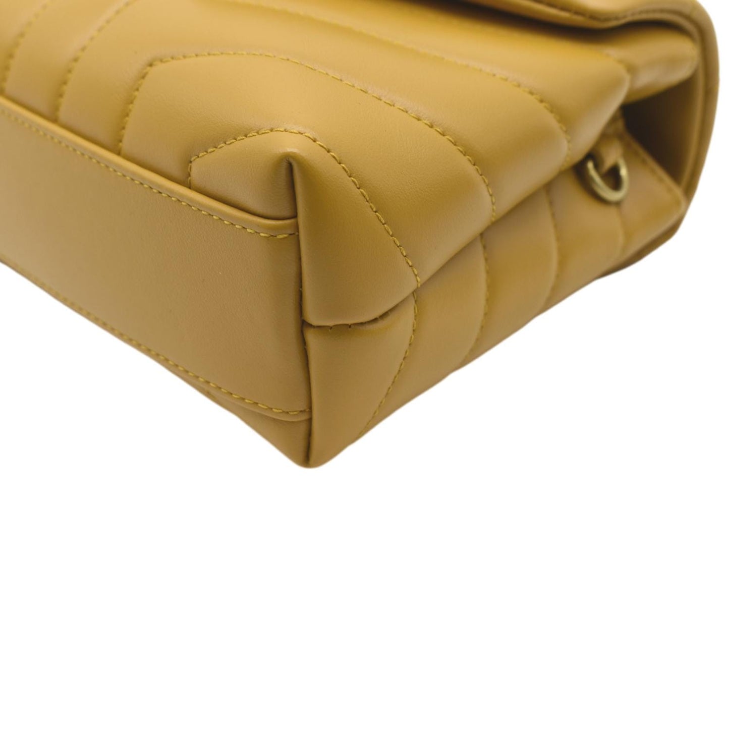 YVES SAINT LAURENT Mini Loulou Leather Crossbody Bag Yellow