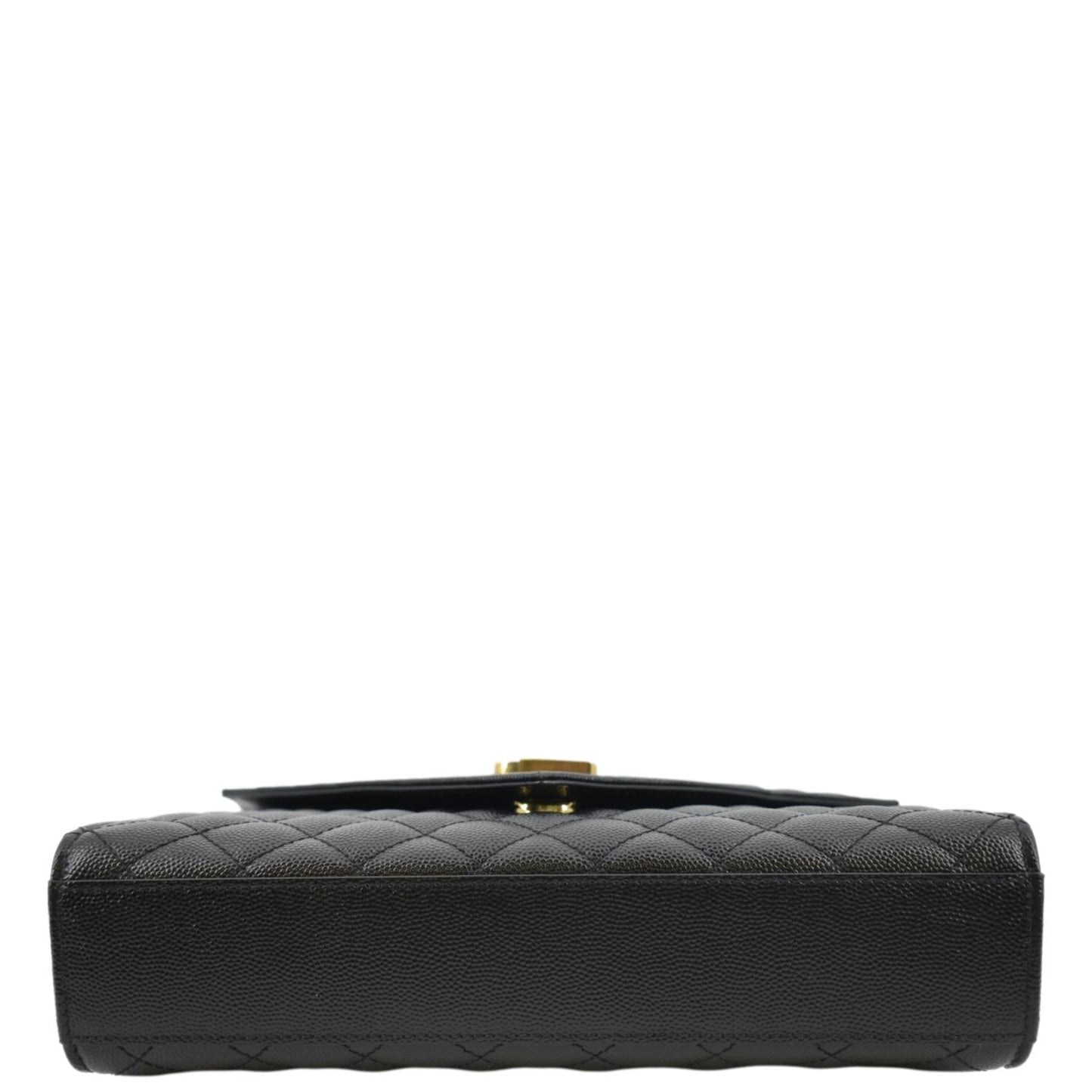 YVES SAINT LAURENT Envelope Flap Matelasse Leather Crossbody Bag Black