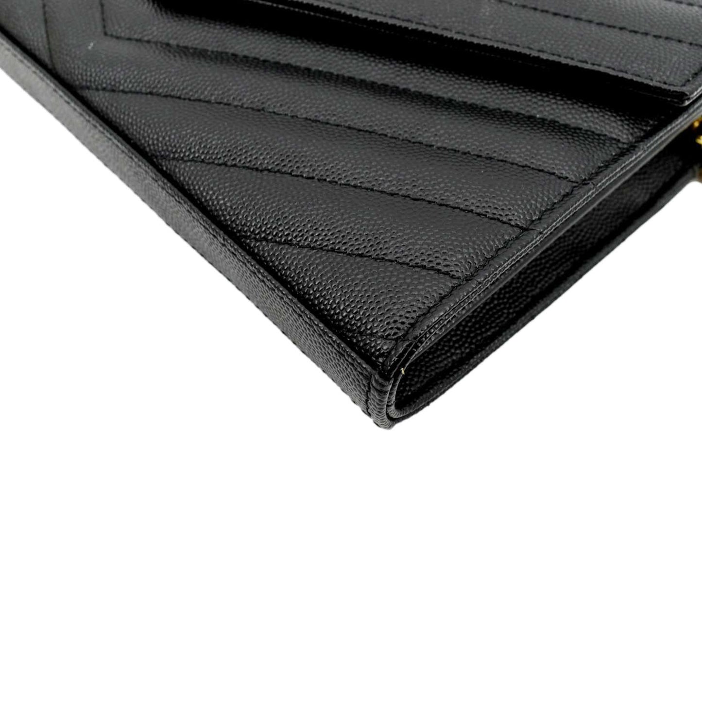 YVES SAINT LAURENT Cassandre Matelasse Chain Wallet Crossbody Bag Black