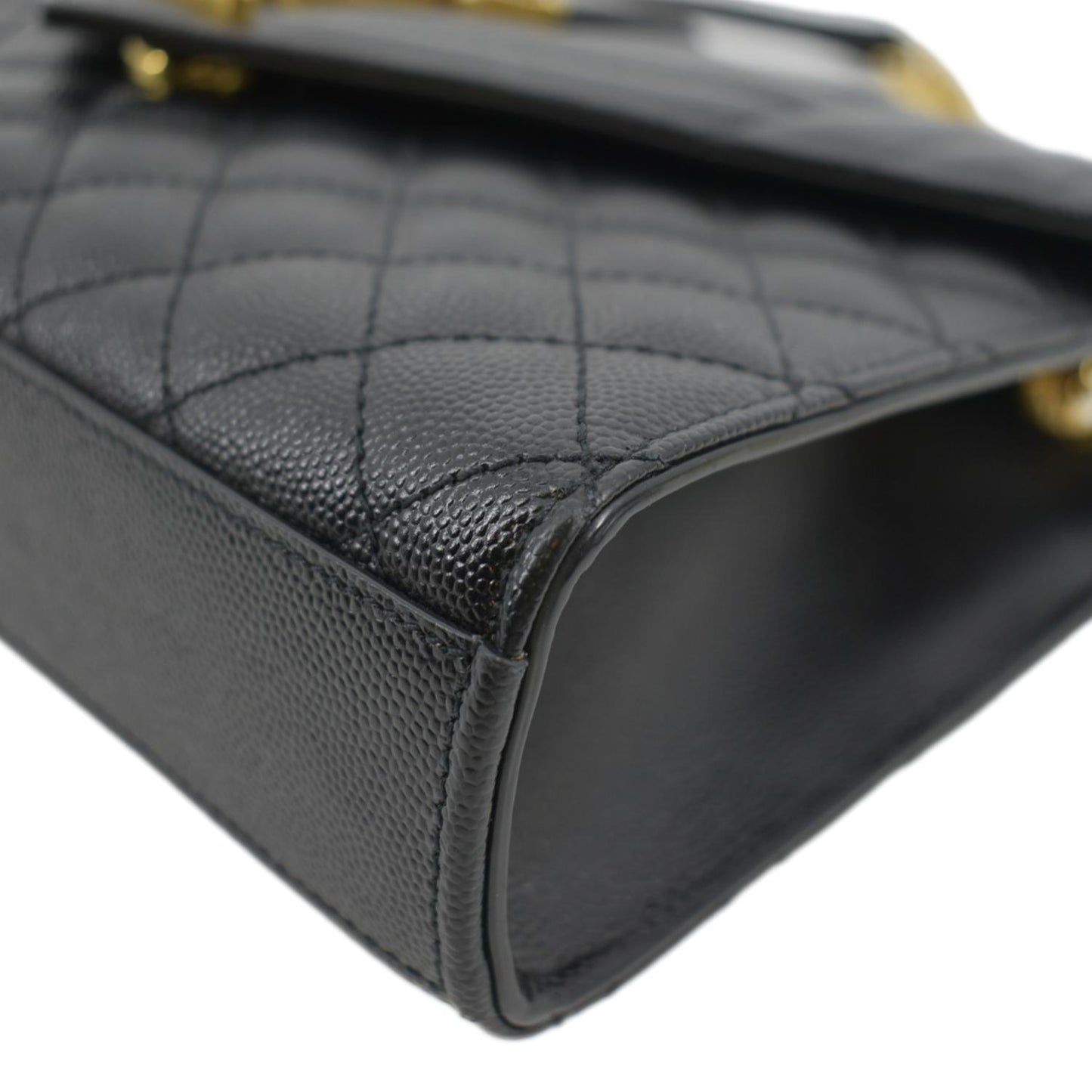 YVES SAINT LAURENT Envelope Flap Matelasse Leather Crossbody Bag Black