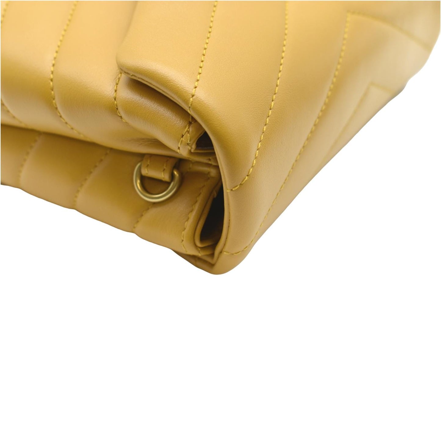 YVES SAINT LAURENT Mini Loulou Leather Crossbody Bag Yellow