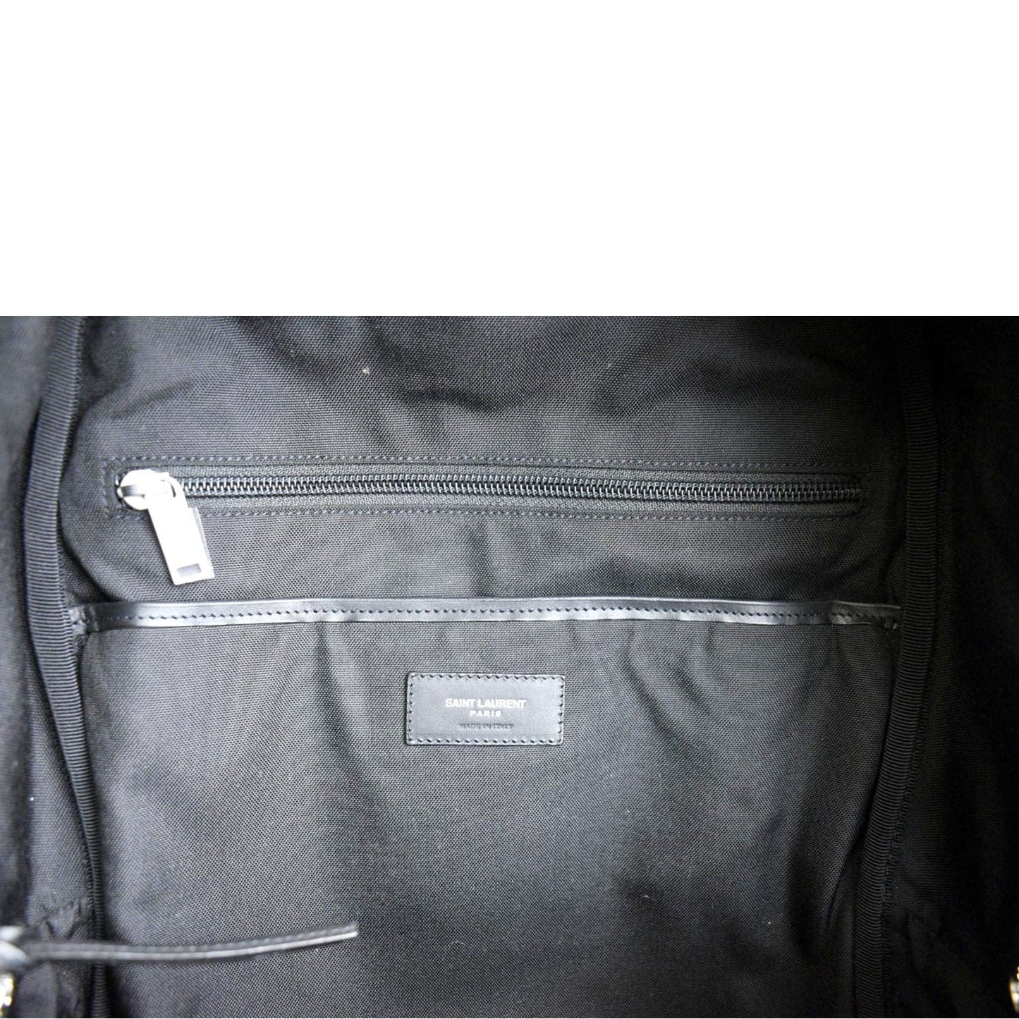 YVES SAINT LAURENT City Palm Print Canvas Backpack Bag Orange