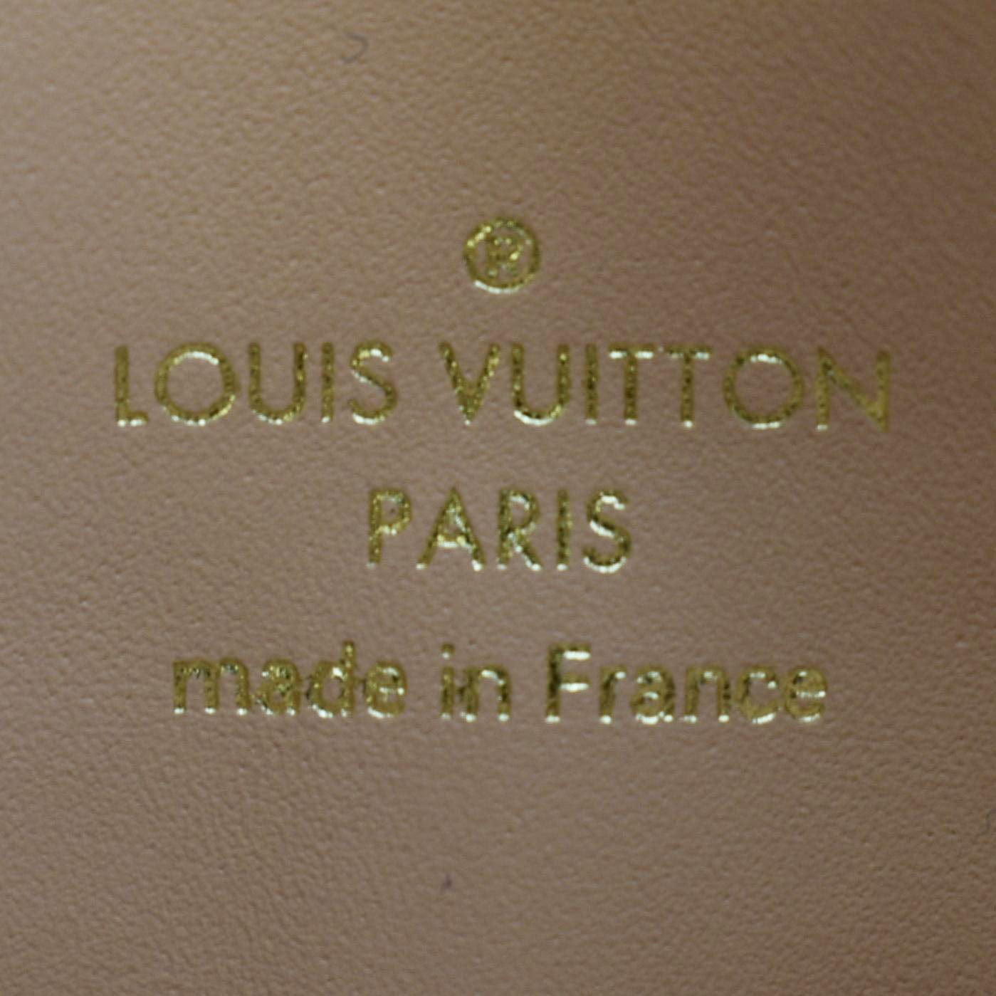 LOUIS VUITTON Double Zip Pochette Damier Ebene Crossbody Bag Rose Ballerine