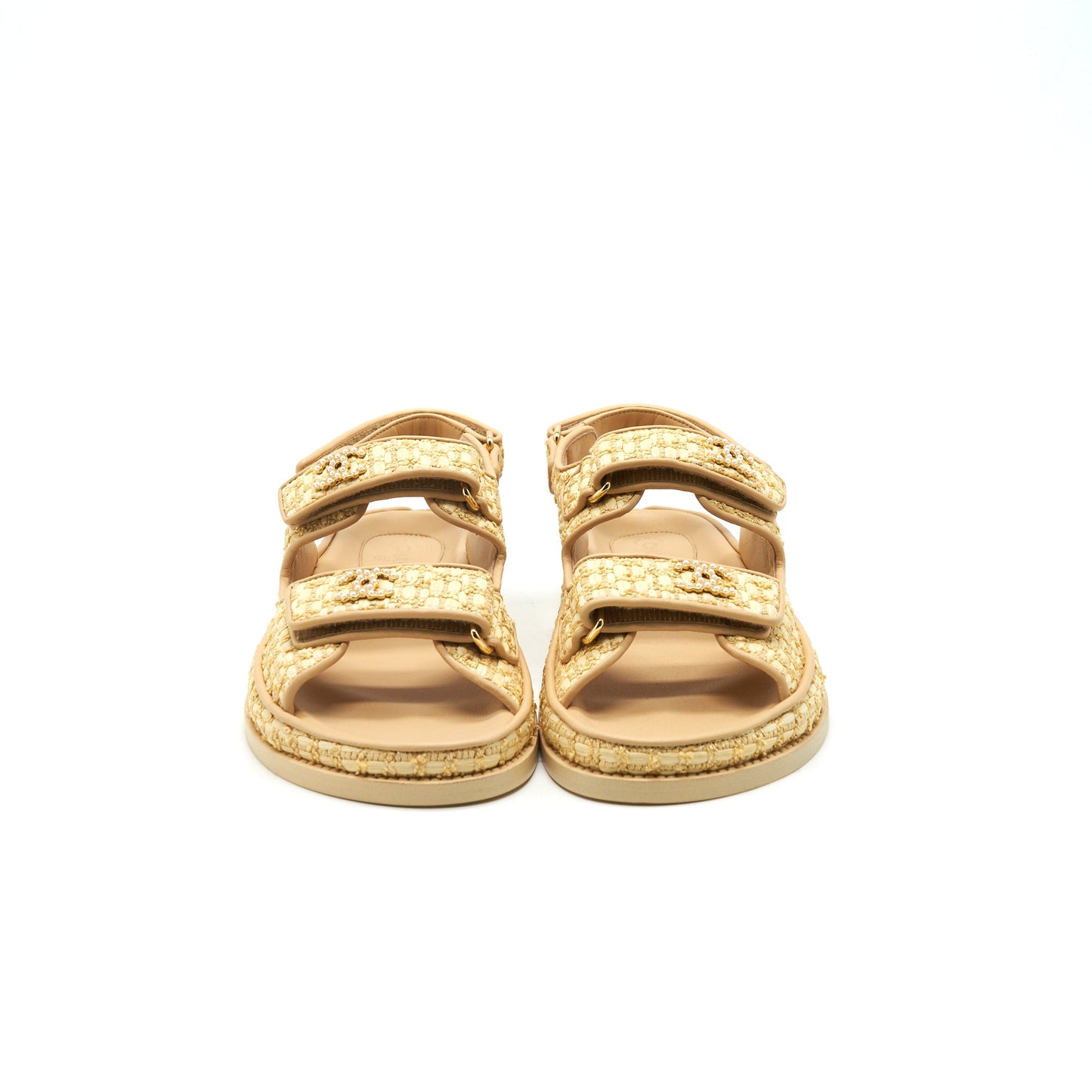 Chanel Tweed Dad Sandals Size 36C