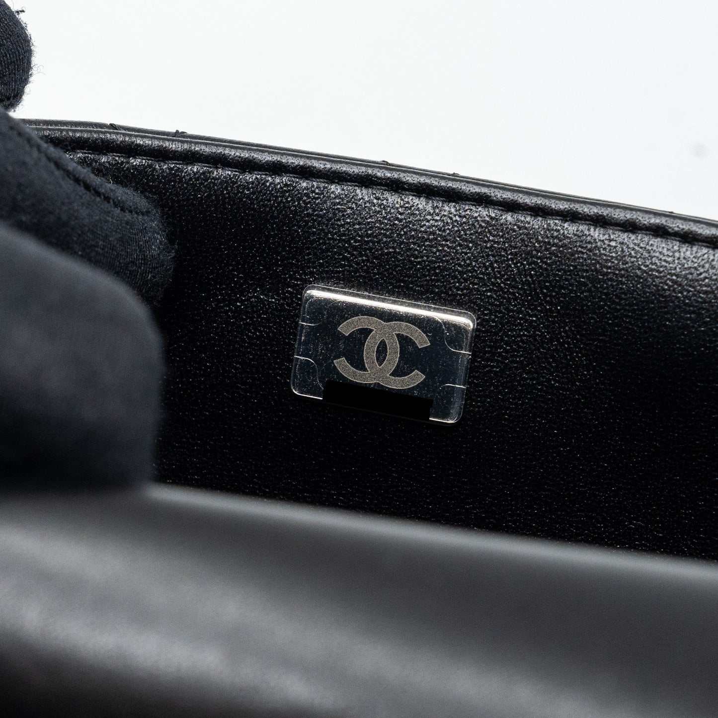 Chanel mini square flap bag lambskin Black (microchip)