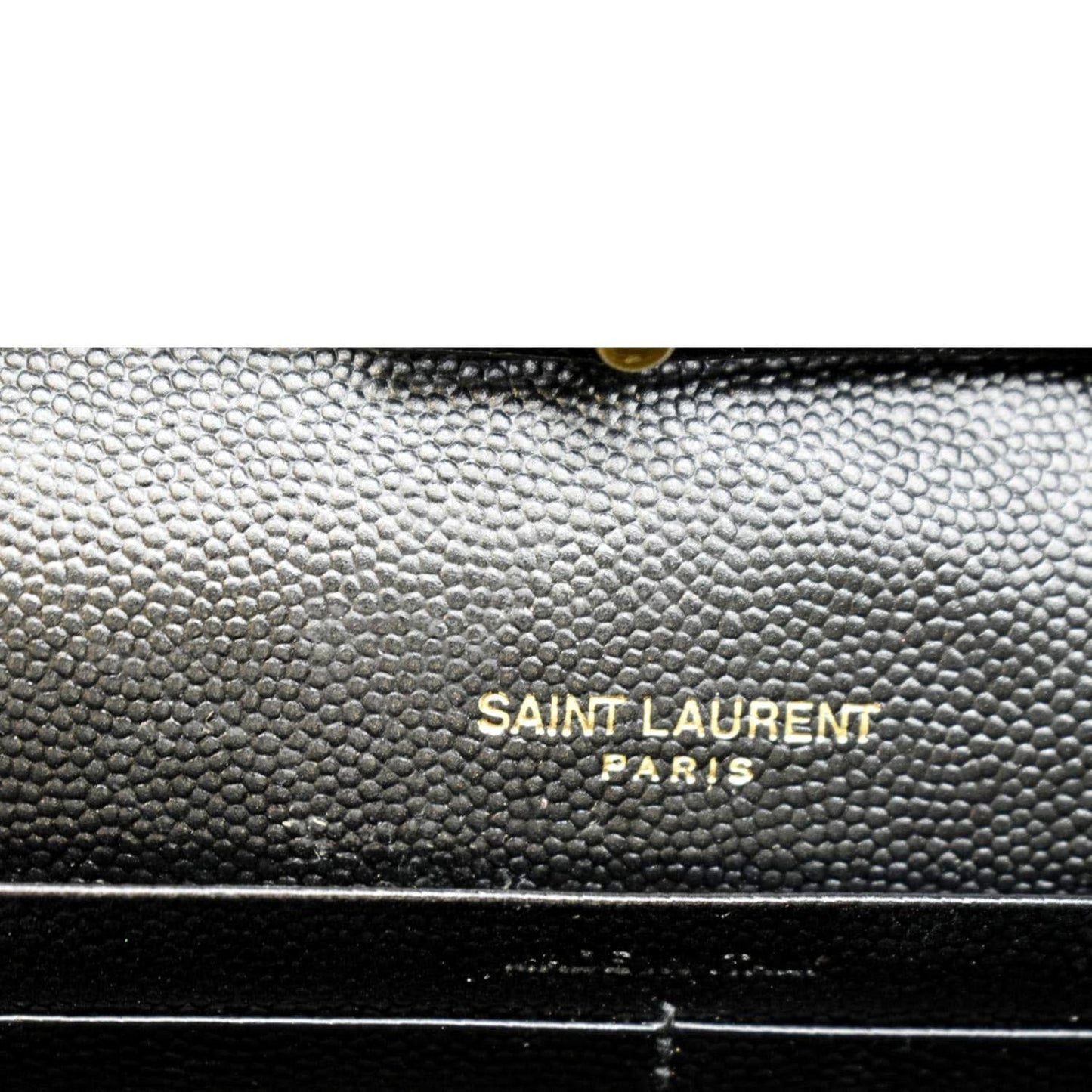 YVES SAINT LAURENT Chevron Grain De Poudre Envelope Chain Bag Black