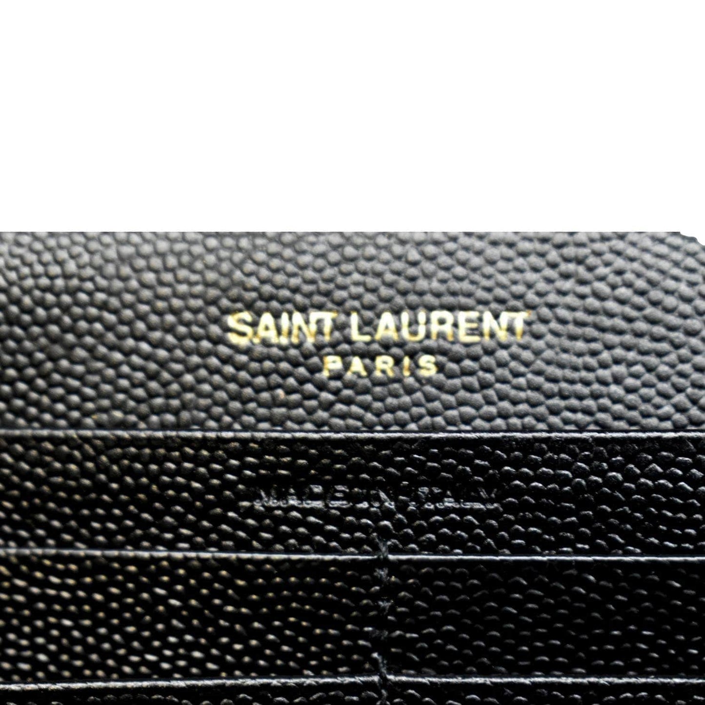 YVES SAINT LAURENT Chevron Grain De Poudre Envelope Chain Bag Black