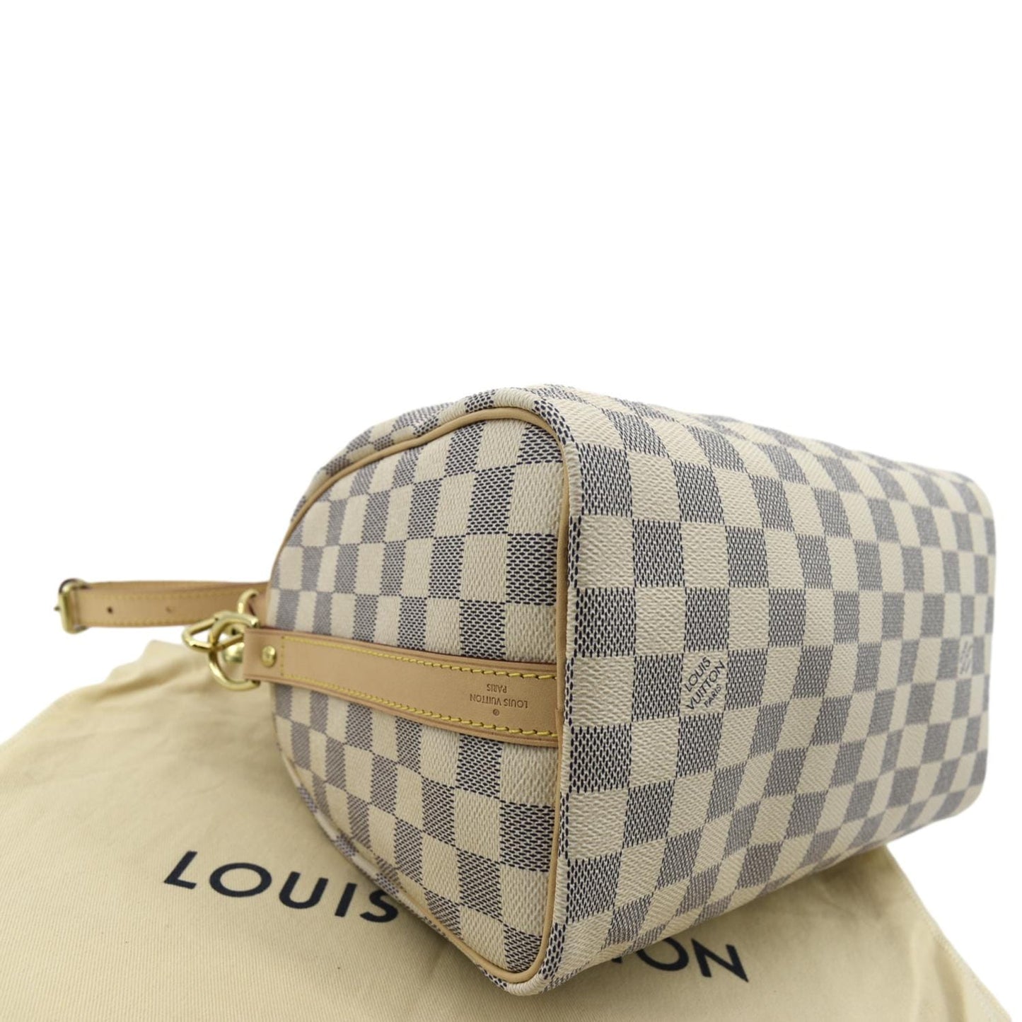 LOUIS VUITTON Speedy 25 Bandouliere Damier Azur Shoulder Bag White