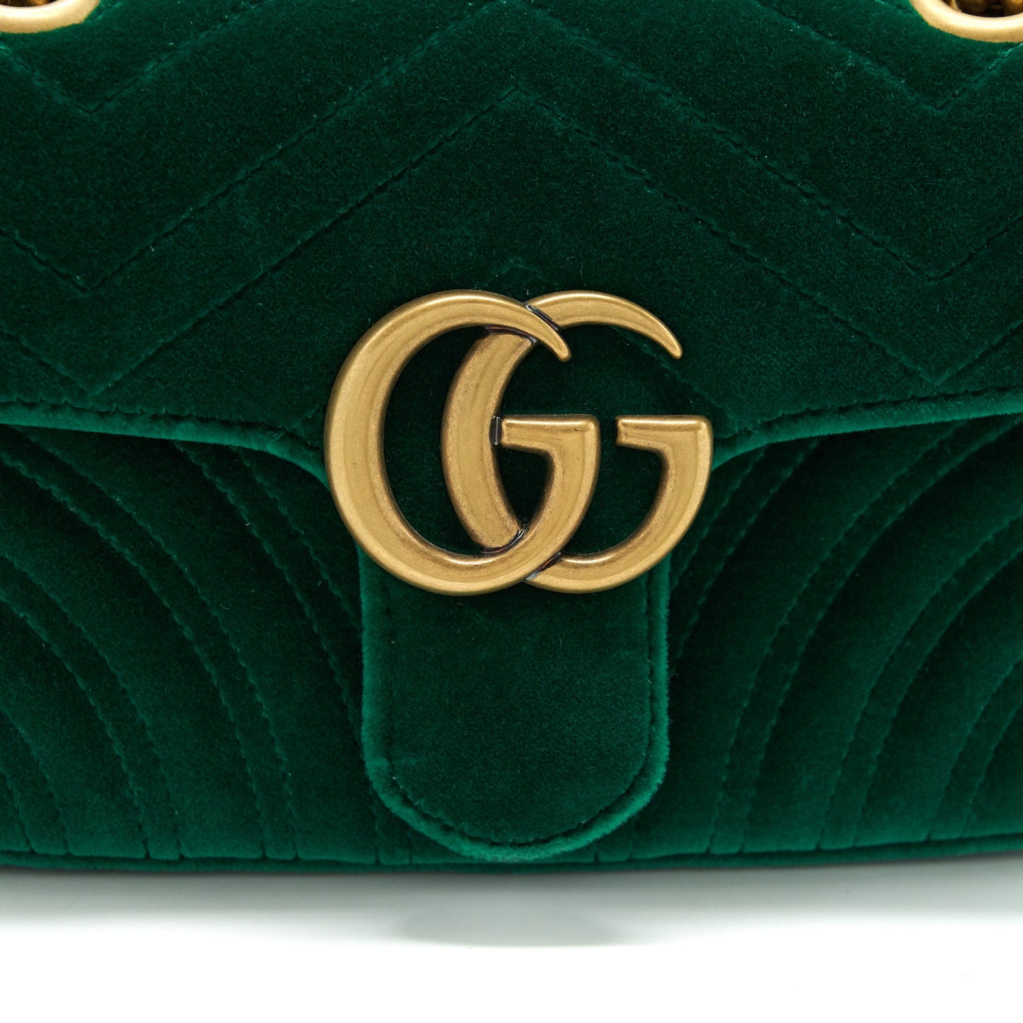 Gucci mini marmont Bag Velvet Green