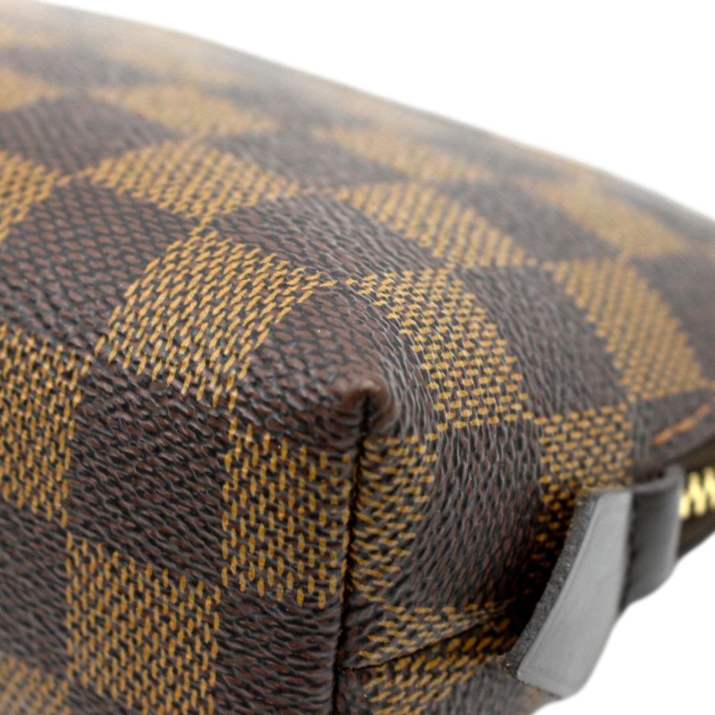 LOUIS VUITTON Damier Ebene Cosmetic Pouch Brown
