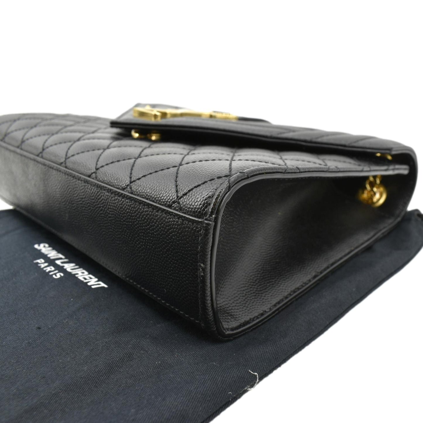 YVES SAINT LAURENT Envelope Medium Matelasse Leather Crossbody Bag Black