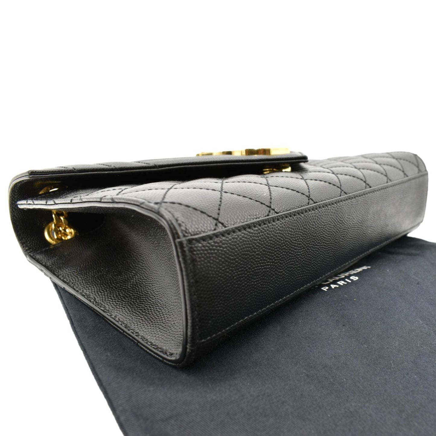 YVES SAINT LAURENT Envelope Medium Matelasse Leather Crossbody Bag Black