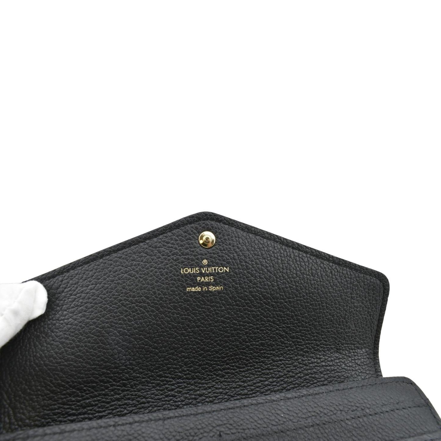 LOUIS VUITTON Sarah Monogram Empreinte Leather Wallet Black