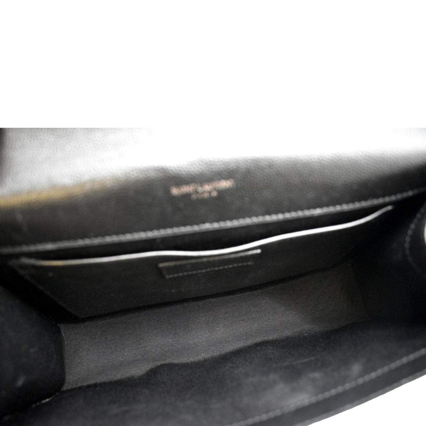 YVES SAINT LAURENT Kate Leather Chain Clutch Crossbody Bag Black