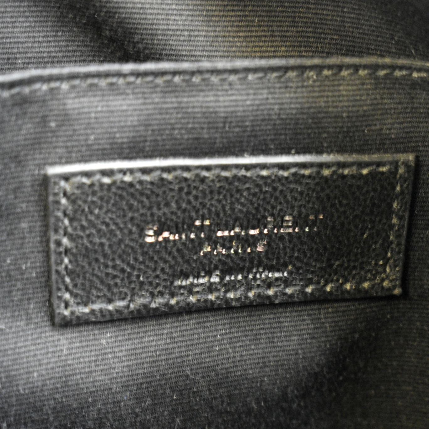 YVES SAINT LAURENT Lou Chevron Leather Camera Crossbody Bag Black