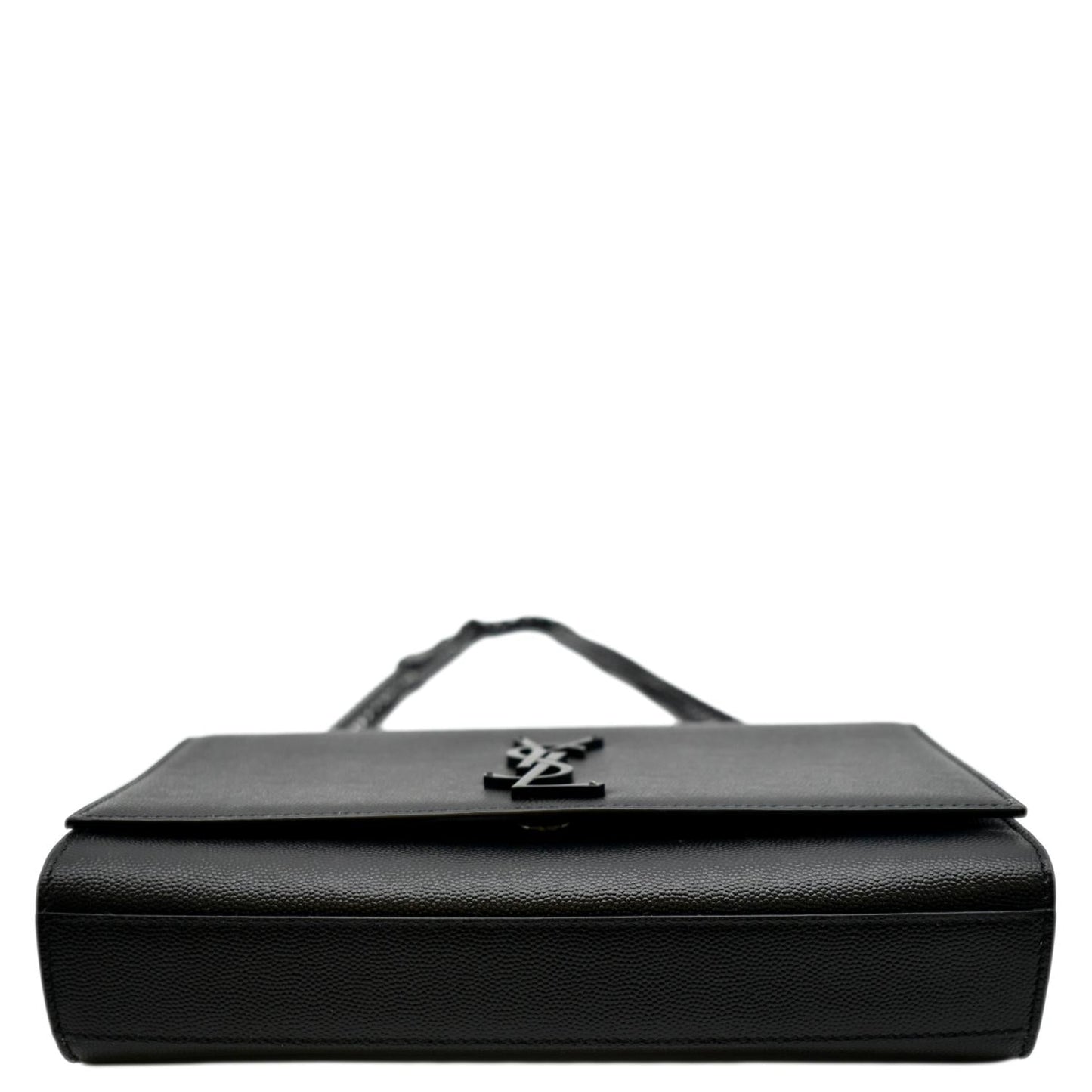 YVES SAINT LAURENT Kate Leather Chain Clutch Crossbody Bag Black