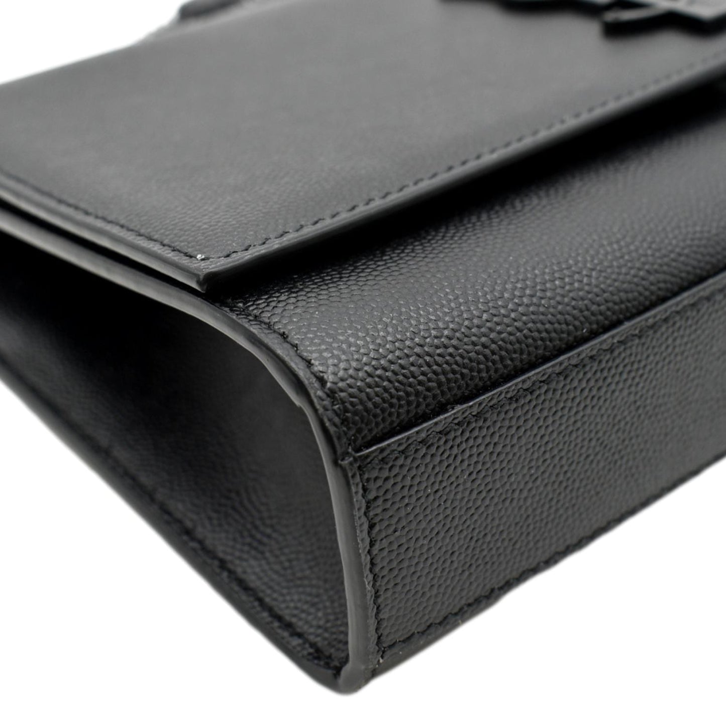 YVES SAINT LAURENT Kate Leather Chain Clutch Crossbody Bag Black