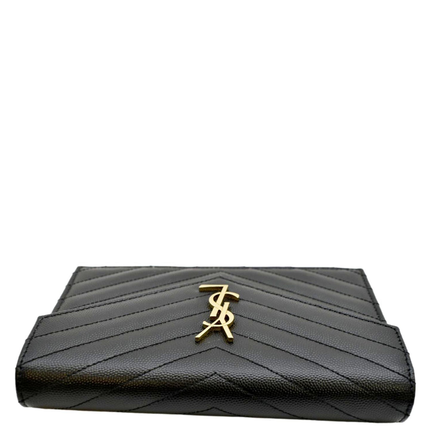 YVES SAINT LAURENT Cassandre Matelasse Chain Wallet Crossbody Bag Black