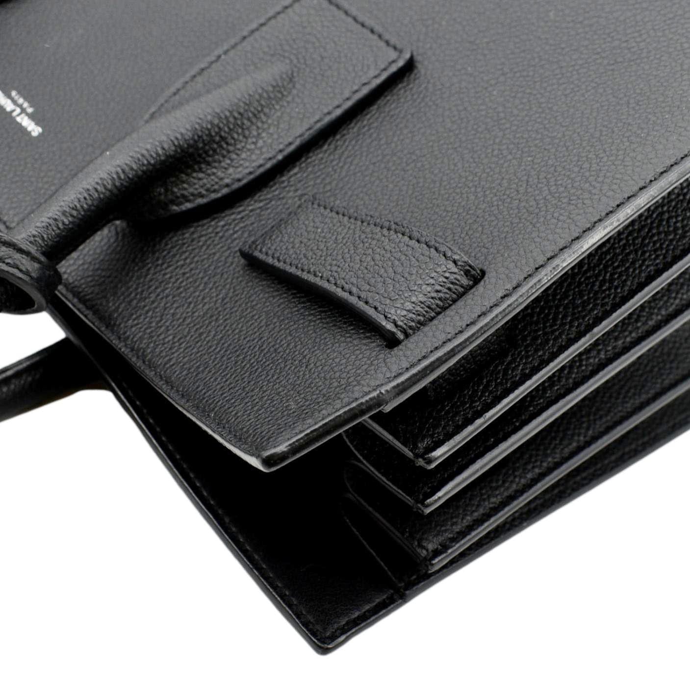 YVES SAINT LAURENT Sac de Jour Leather Satchel Shoulder Bag Black