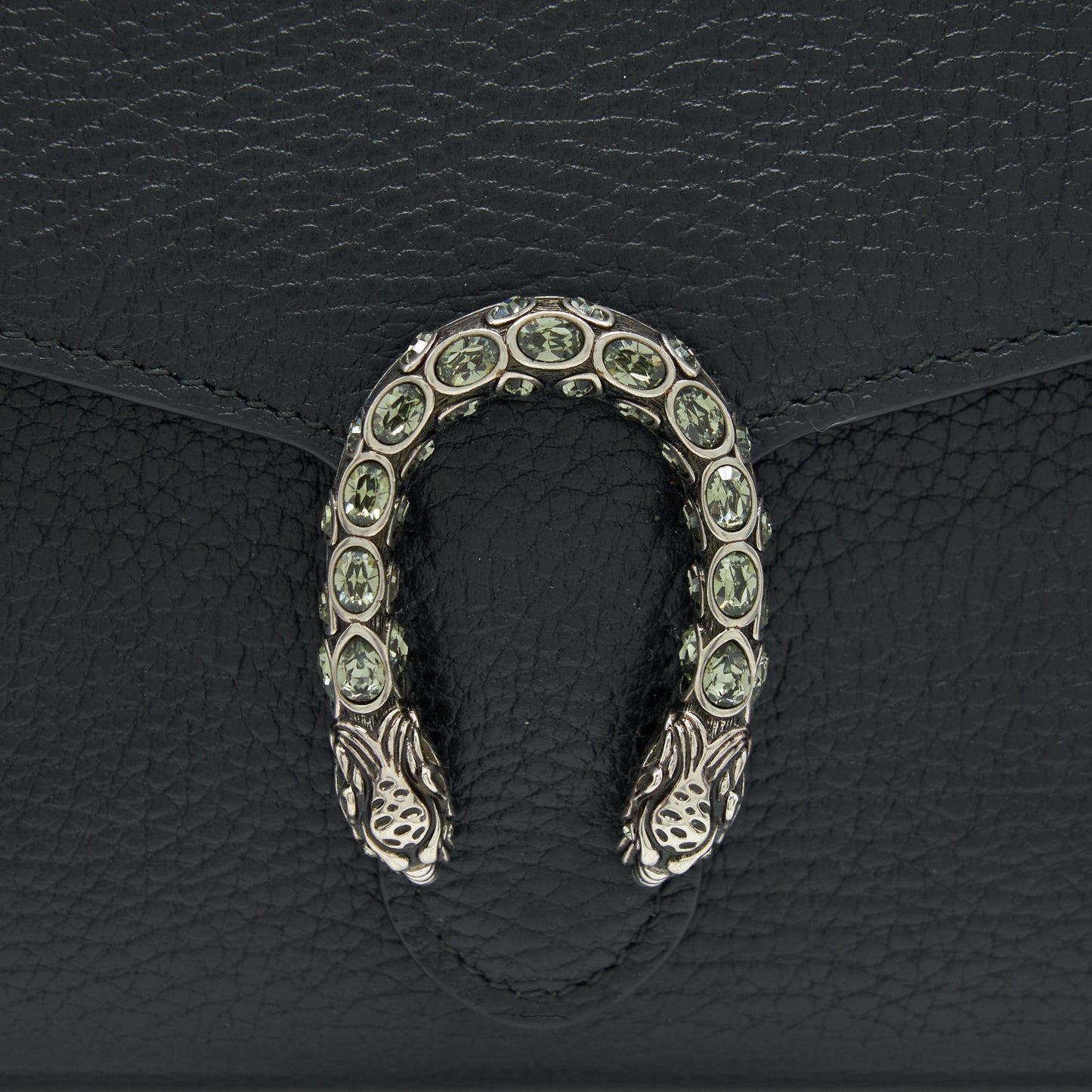 Gucci Mini Dionysus Wallet On Chain Grained Calfskin Black SHW