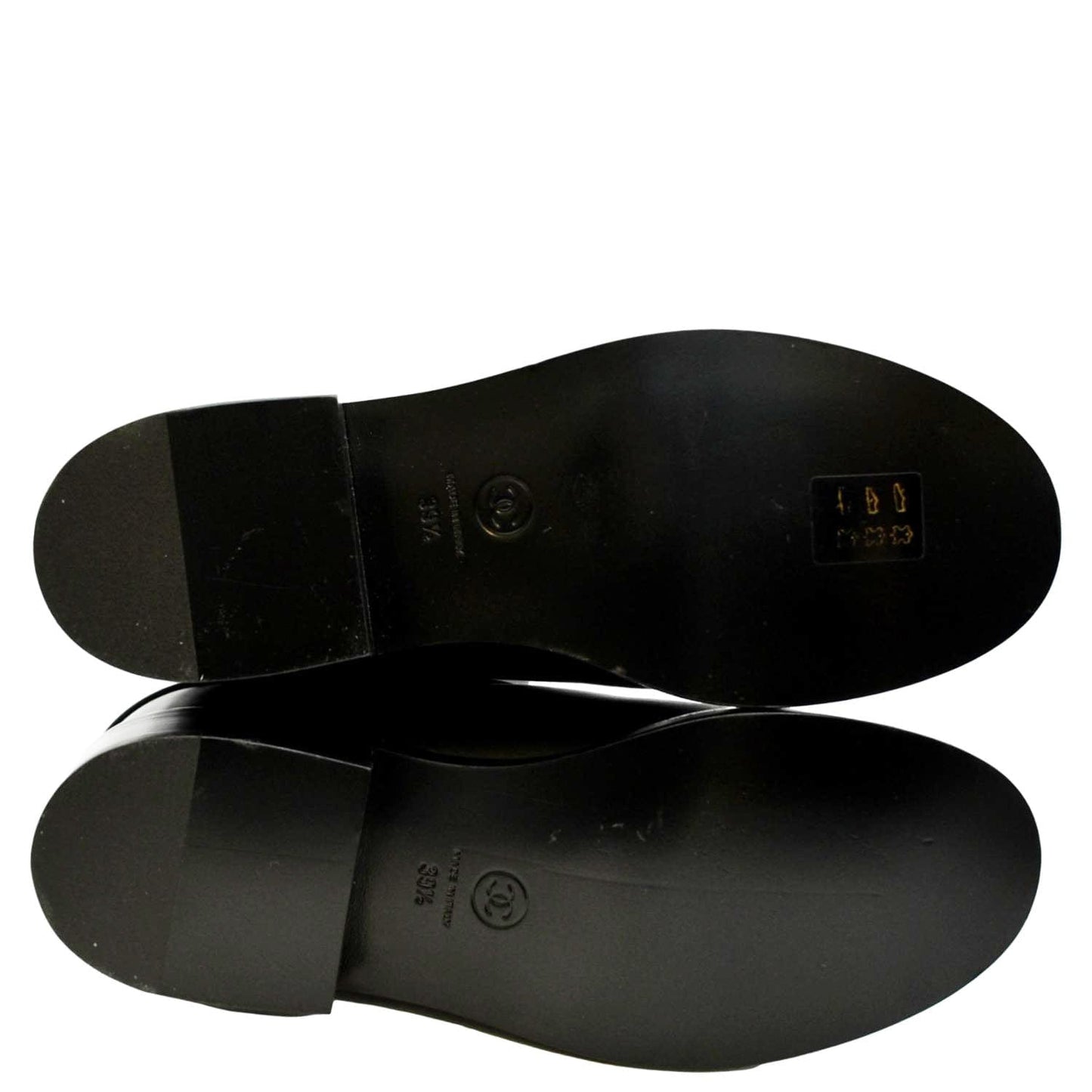 CHANEL Camellia Leather Boot Black Size 39.5