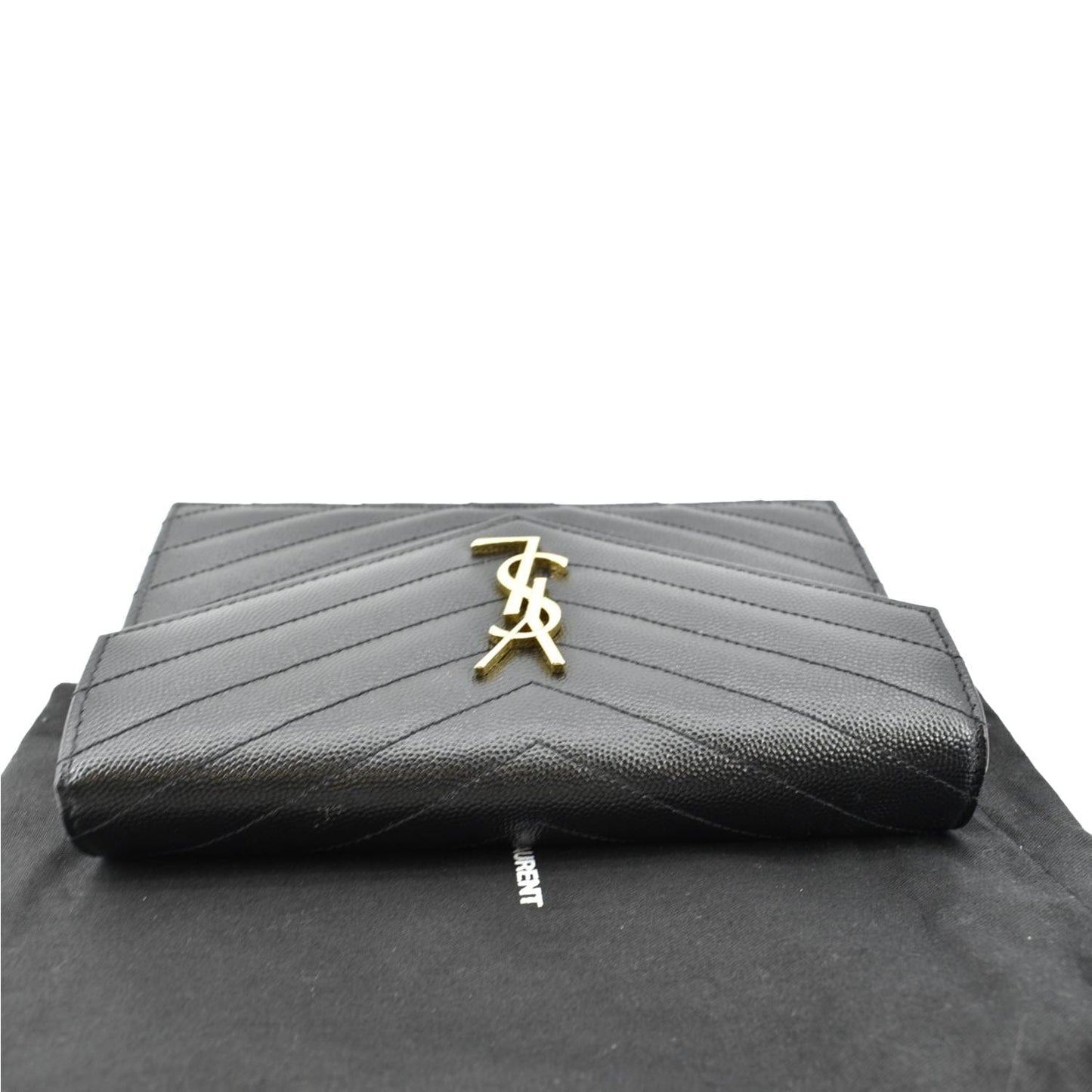 YVES SAINT LAURENT Wallet on Chain Leather Shoulder Bag Black