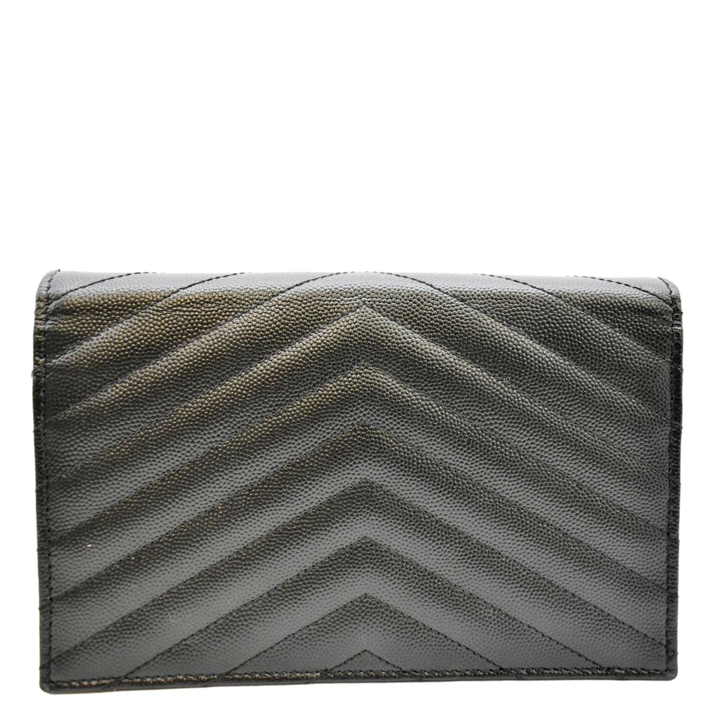 YVES SAINT LAURENT Cassandre Matelasse Chain Wallet Crossbody Bag Black