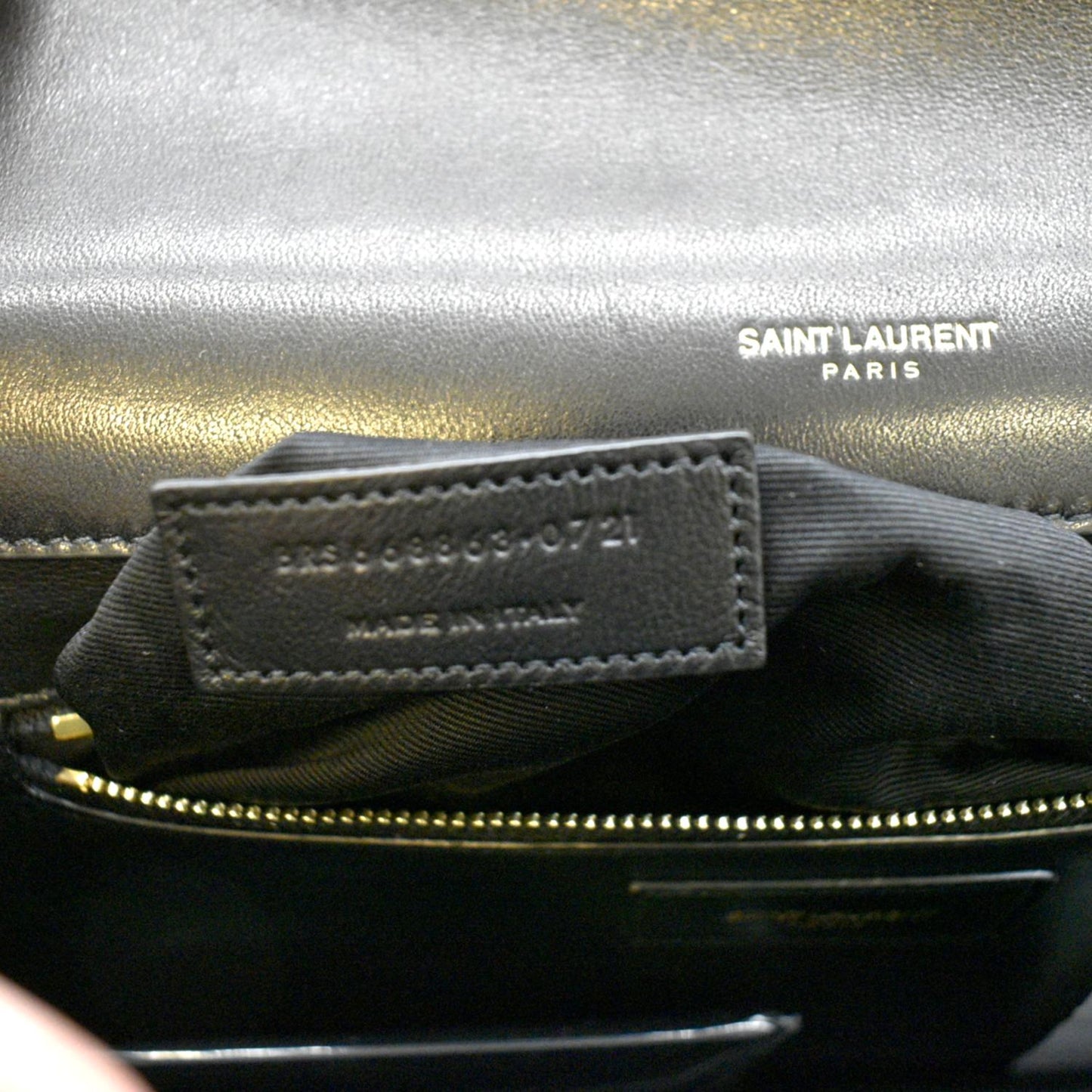 YVES SAINT LAURENT Gaby Small Envelope Quilted Leather Wallet Black