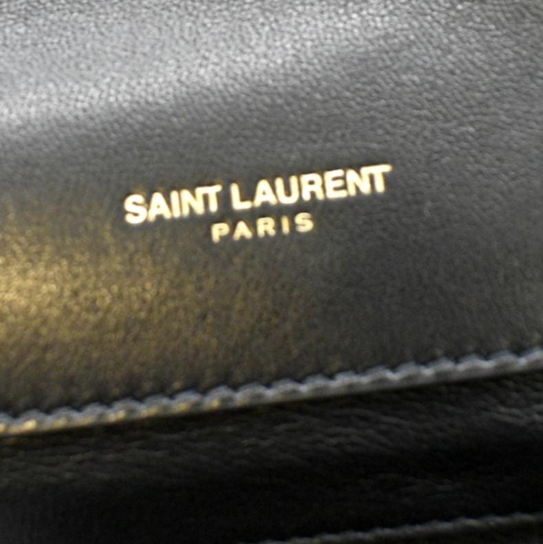 YVES SAINT LAURENT Gaby Small Envelope Quilted Leather Wallet Black