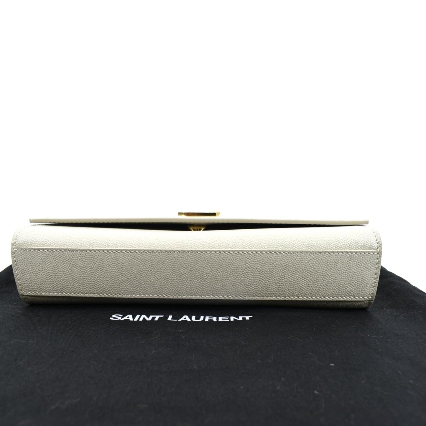 YVES SAINT LAURENT Kate Grain De Poudre Leather Shoulder Bag Ivory